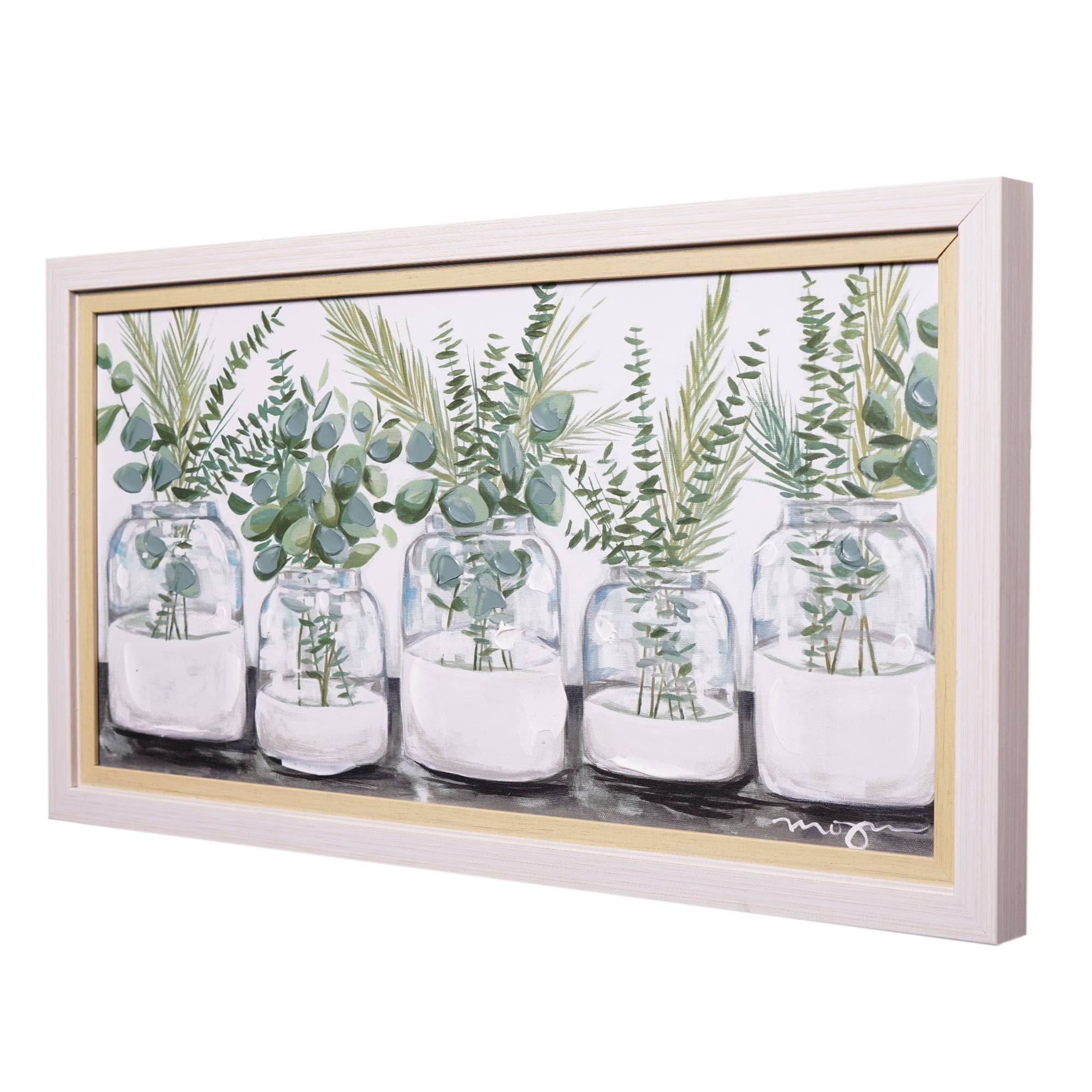 Crystal Art Gallery Double Framed Botanical Natural Wood Color Home Wall Art 12