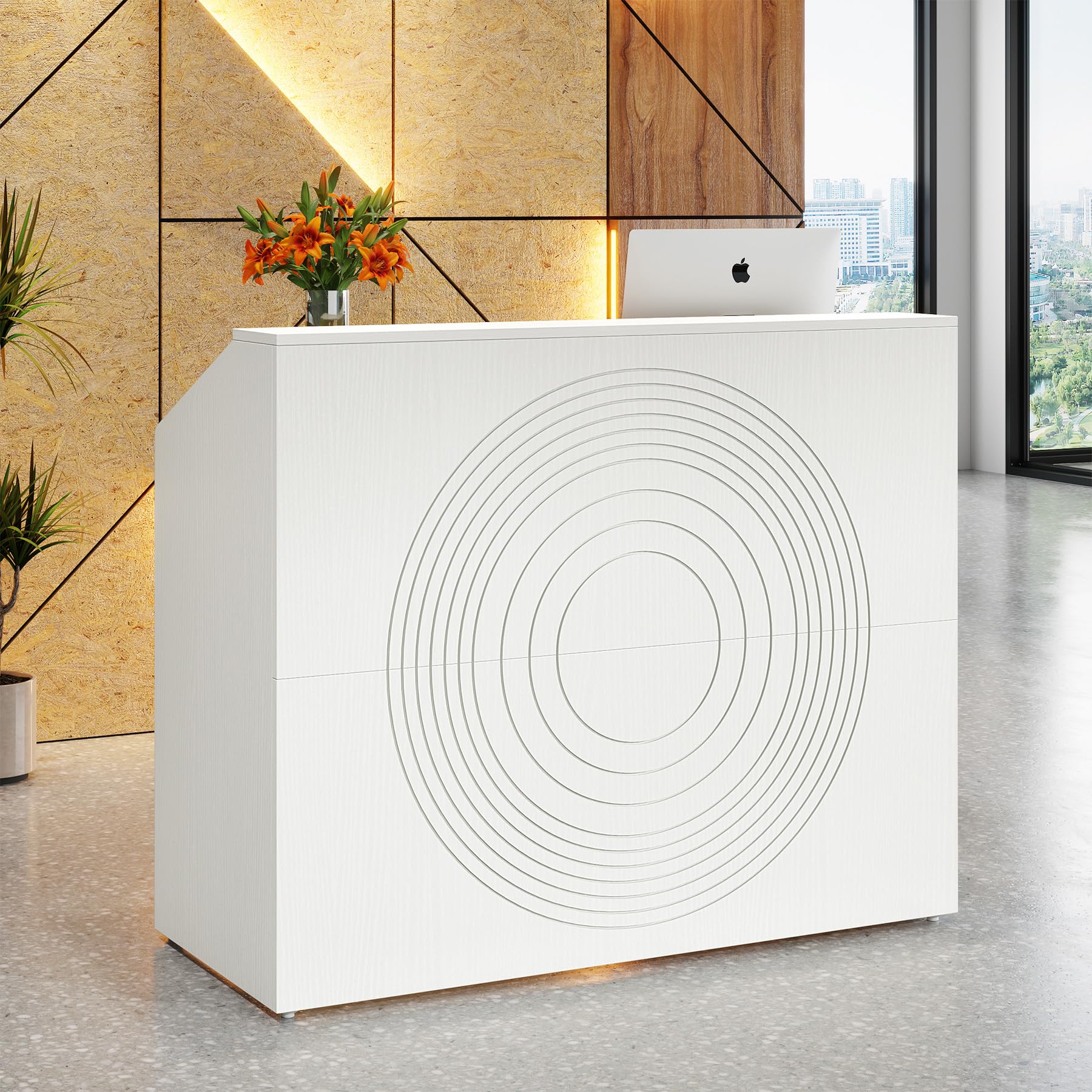 Tribesigns 47 Inch Reception Desk with Counter