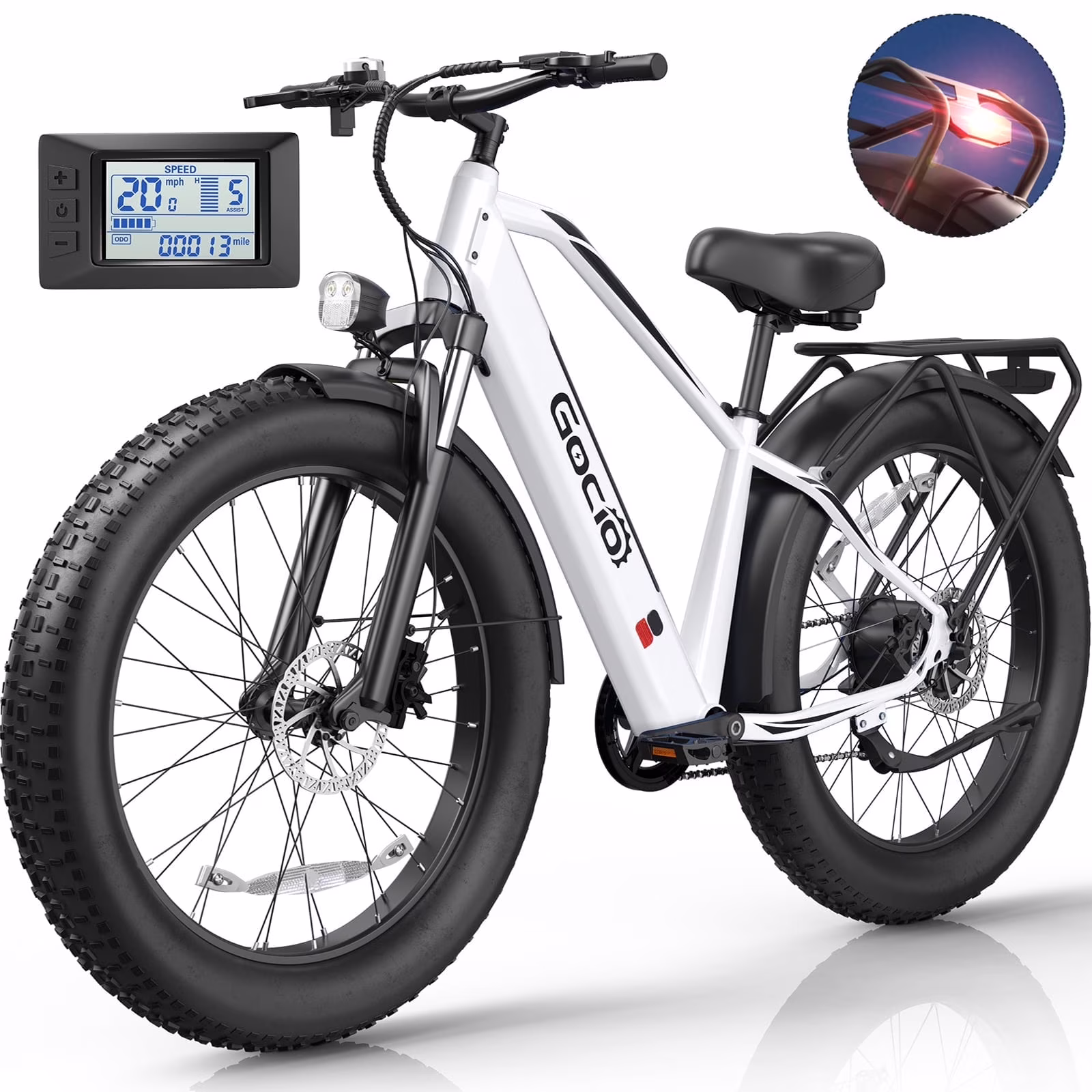 Electric Bike, 26"x4.0" Fat Tire E-Mountain Bike, Peak 1000W Motor, 28MPH 48V 15Ah Battery Removable Ebike for off Road, Sand, UL2849(Blue) - Image 5