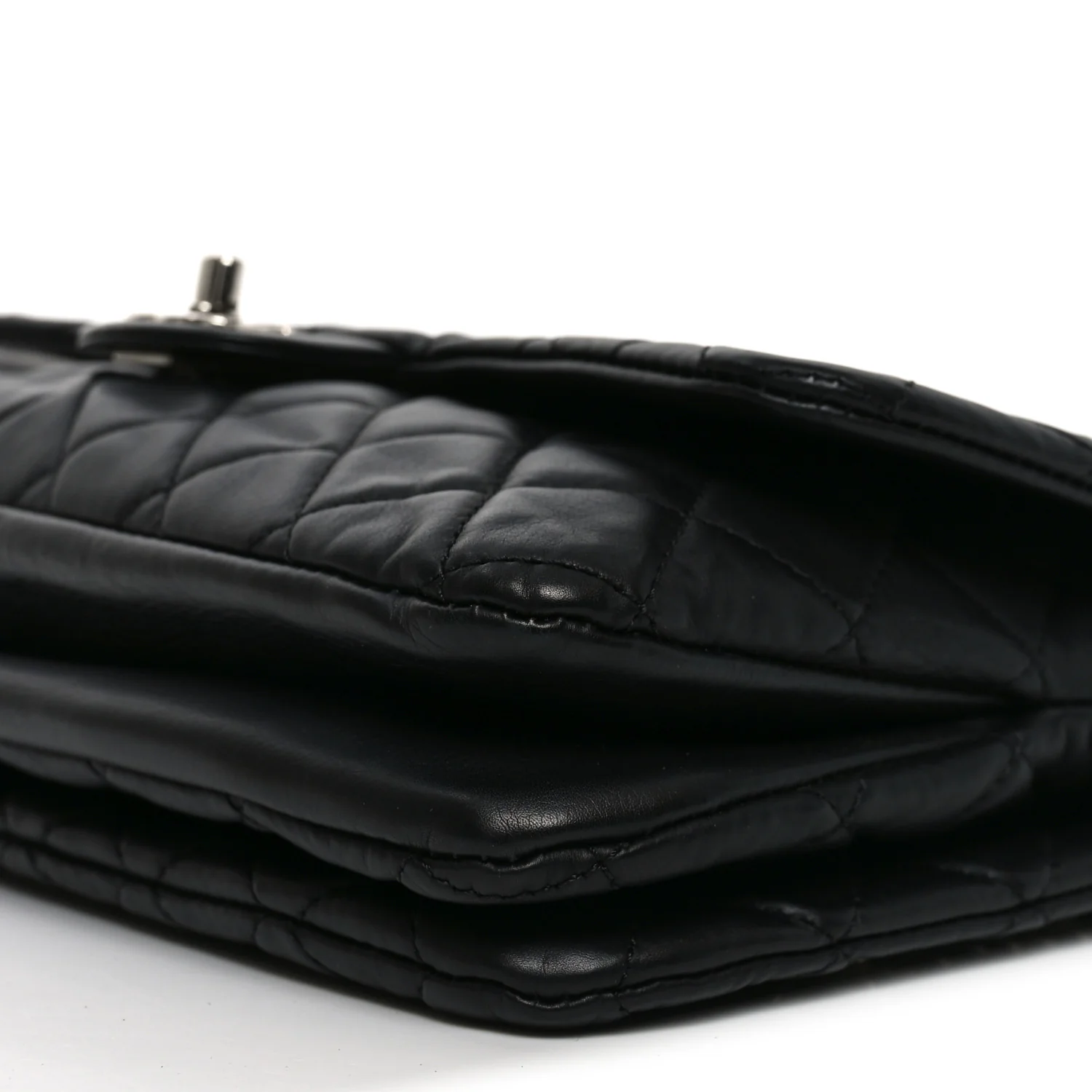 Lambskin Quilted Jumbo Chanel 3 Flap Bag Black