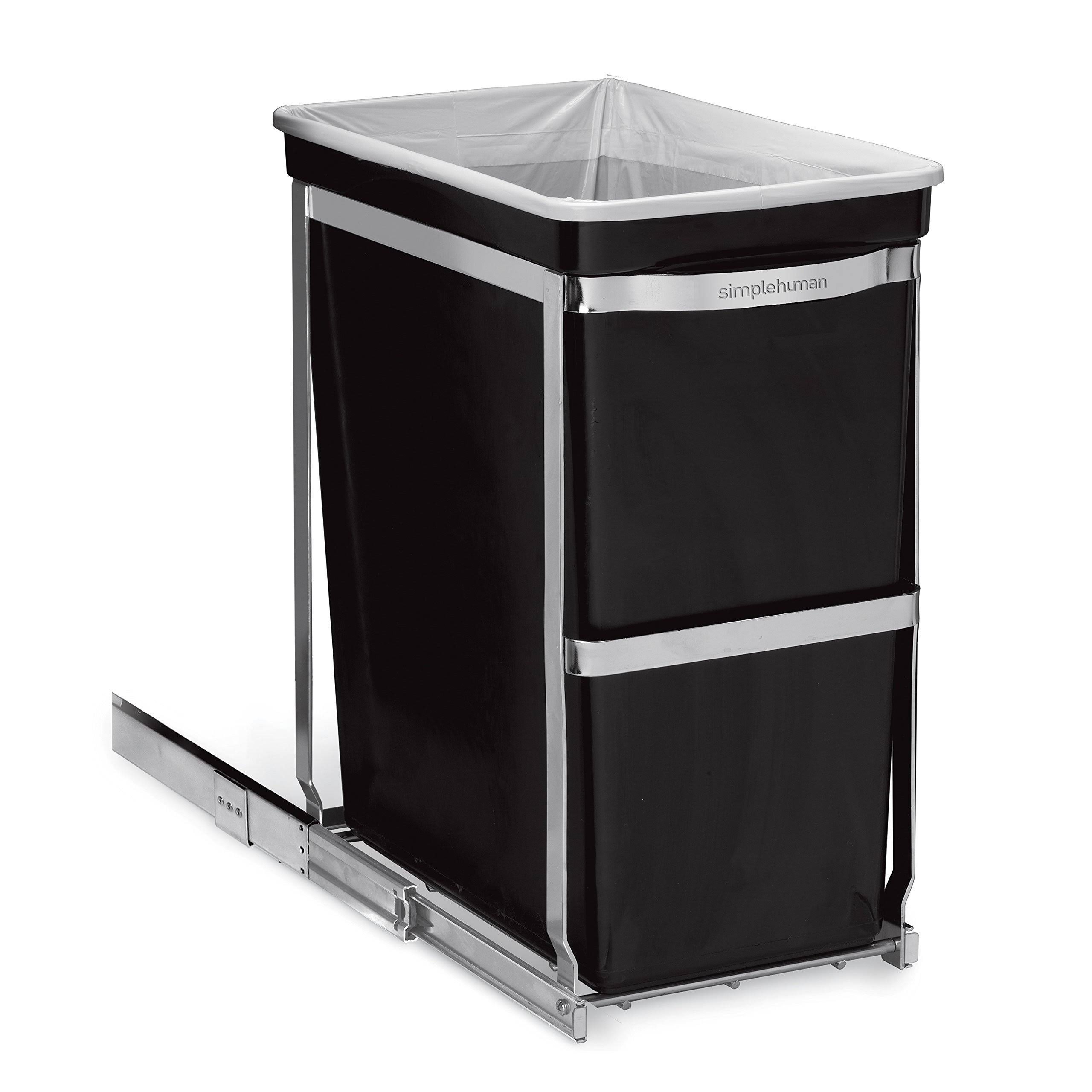 simplehuman 30 Liter / 8 Gallon Under Counter Kitchen Cabinet Pull-Out Trash Can