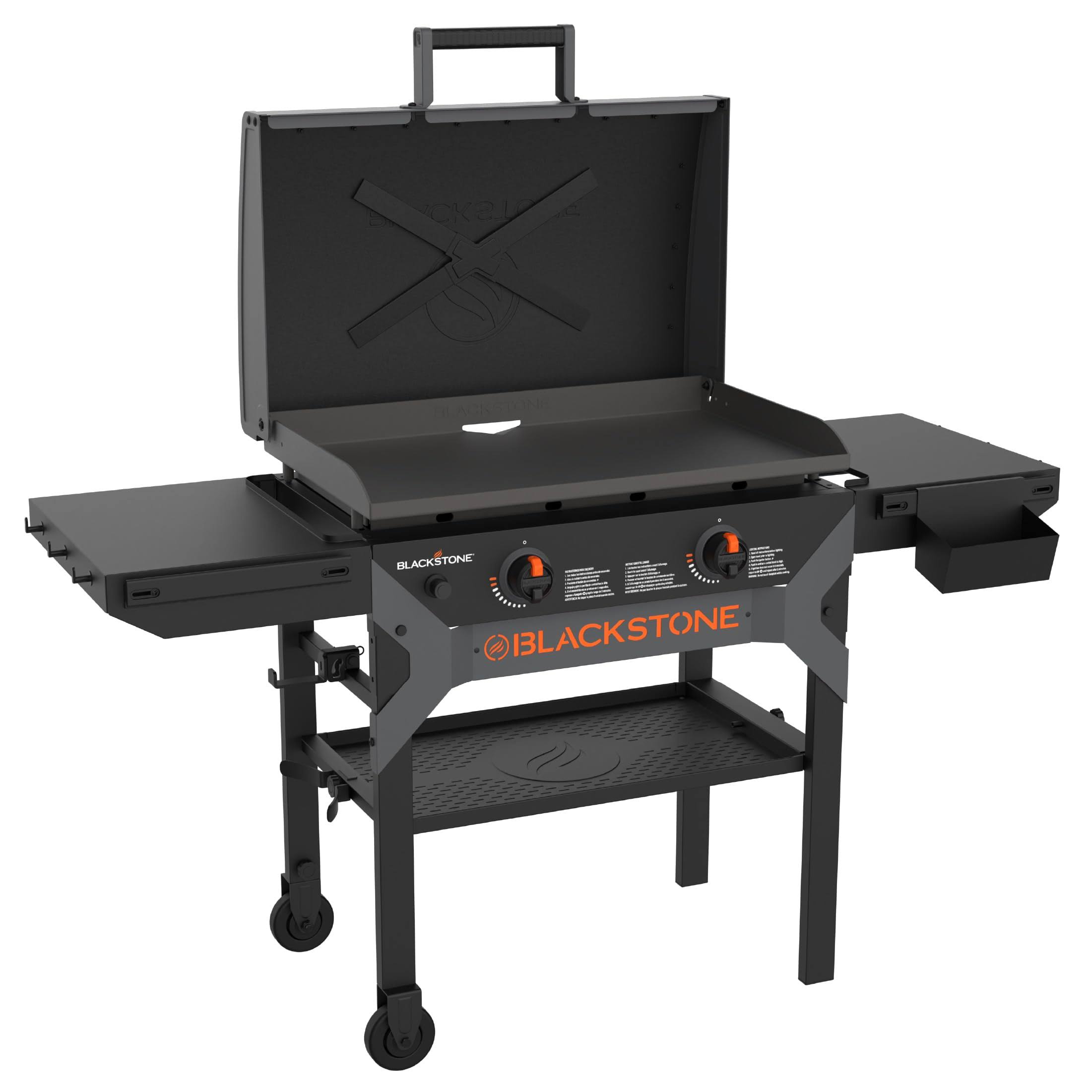 Blackstone 2 Burner Natural Gas/Propane Outdoor Griddle with Hood Black