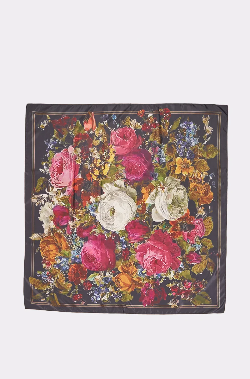 MIDNIGHT GARDEN SILK SCARF - Akira Store