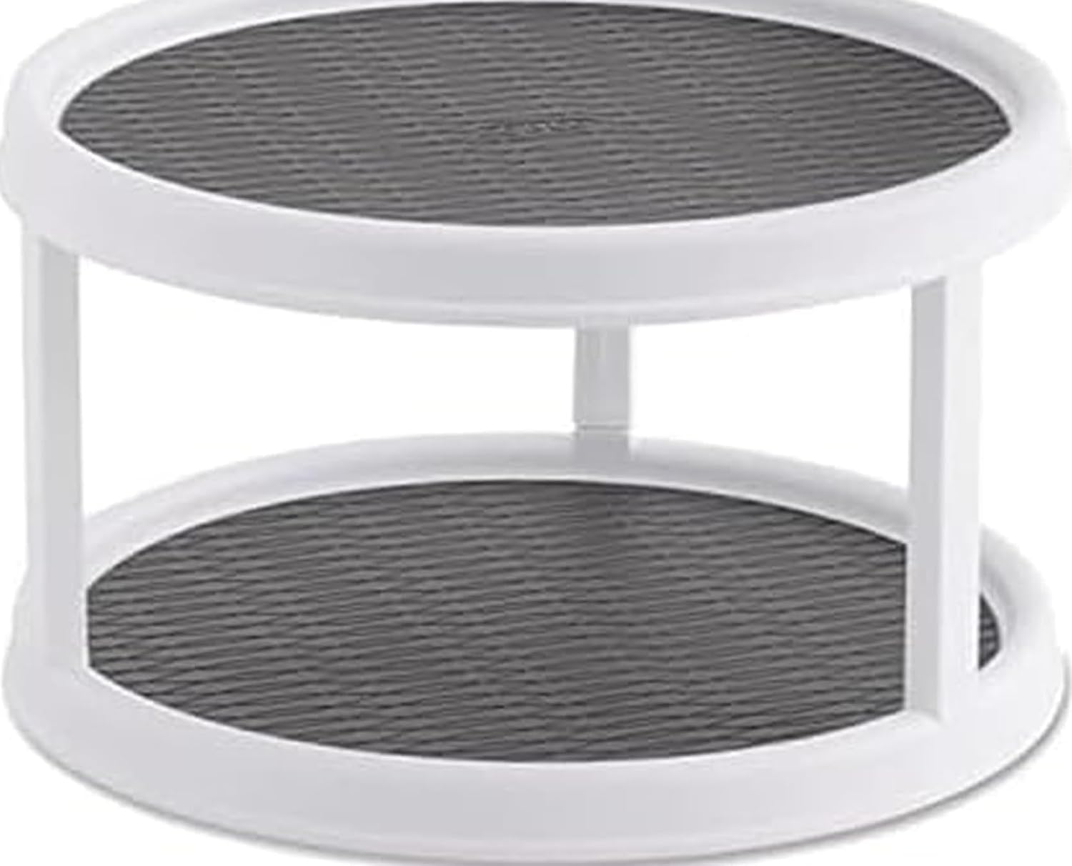 Copco Non-Skid Turntable, 2-Tier, 12-Inch, Durable & Easy Clean, White/Gray