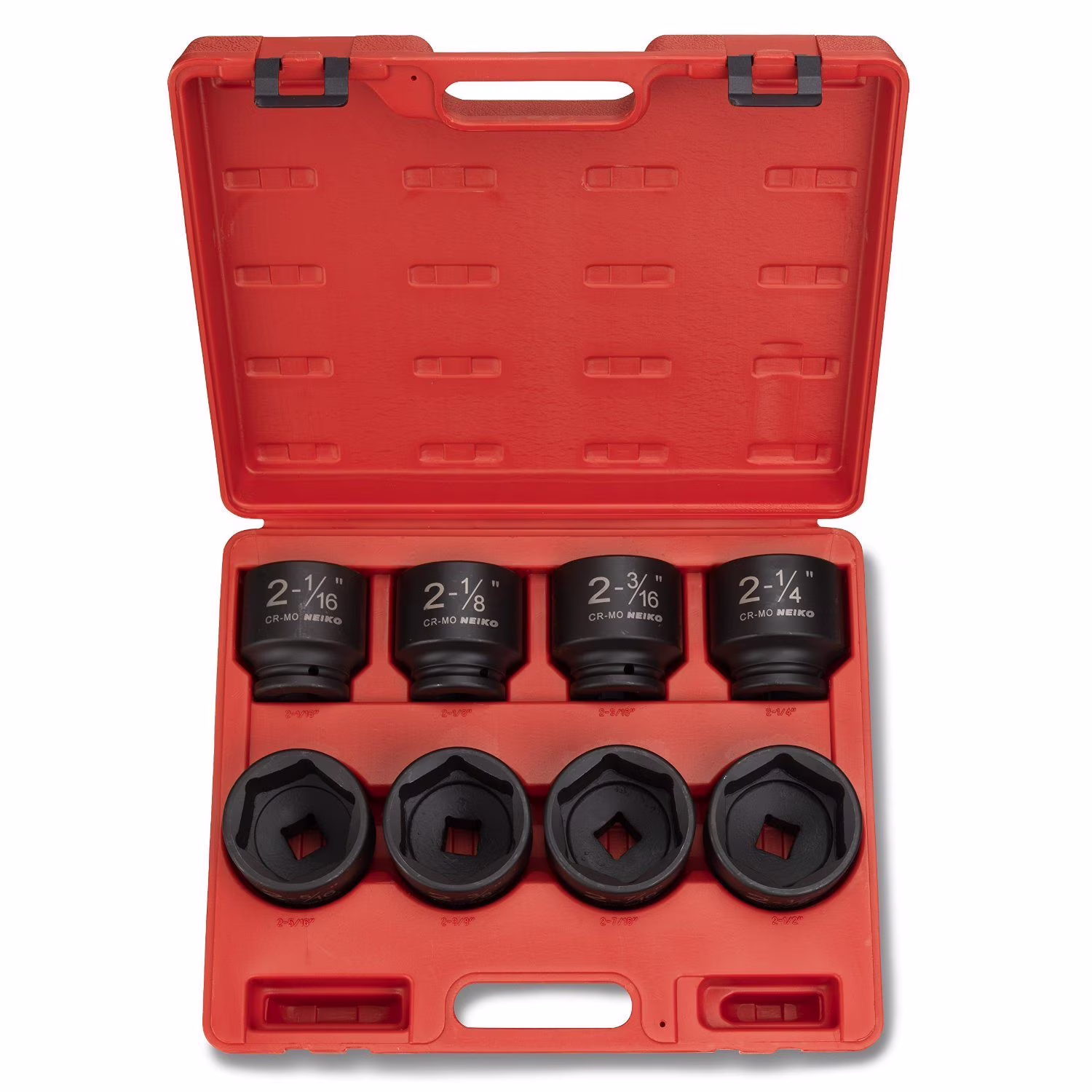 NEIKO 02392A 3/4 Impact Socket Set, 3/4�� Drive, 8 PC Jumbo Sockets, SAE Standard Sizes 2-1/16 Inch to 2-1/2 Inch, Chrome-Moly Cr-Mo Steel