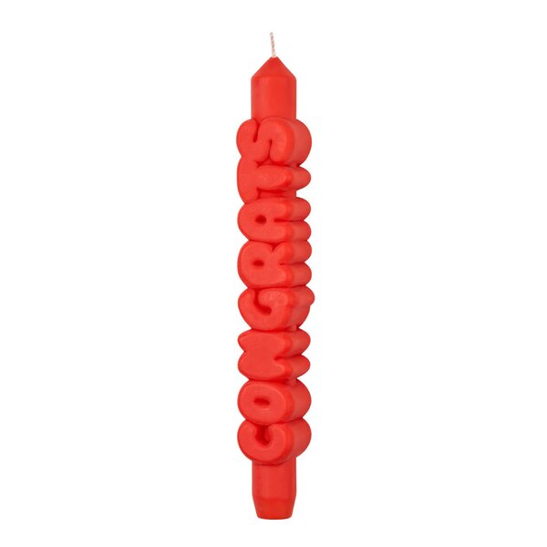 3D kronelys 23 cm CONGRATS oransje