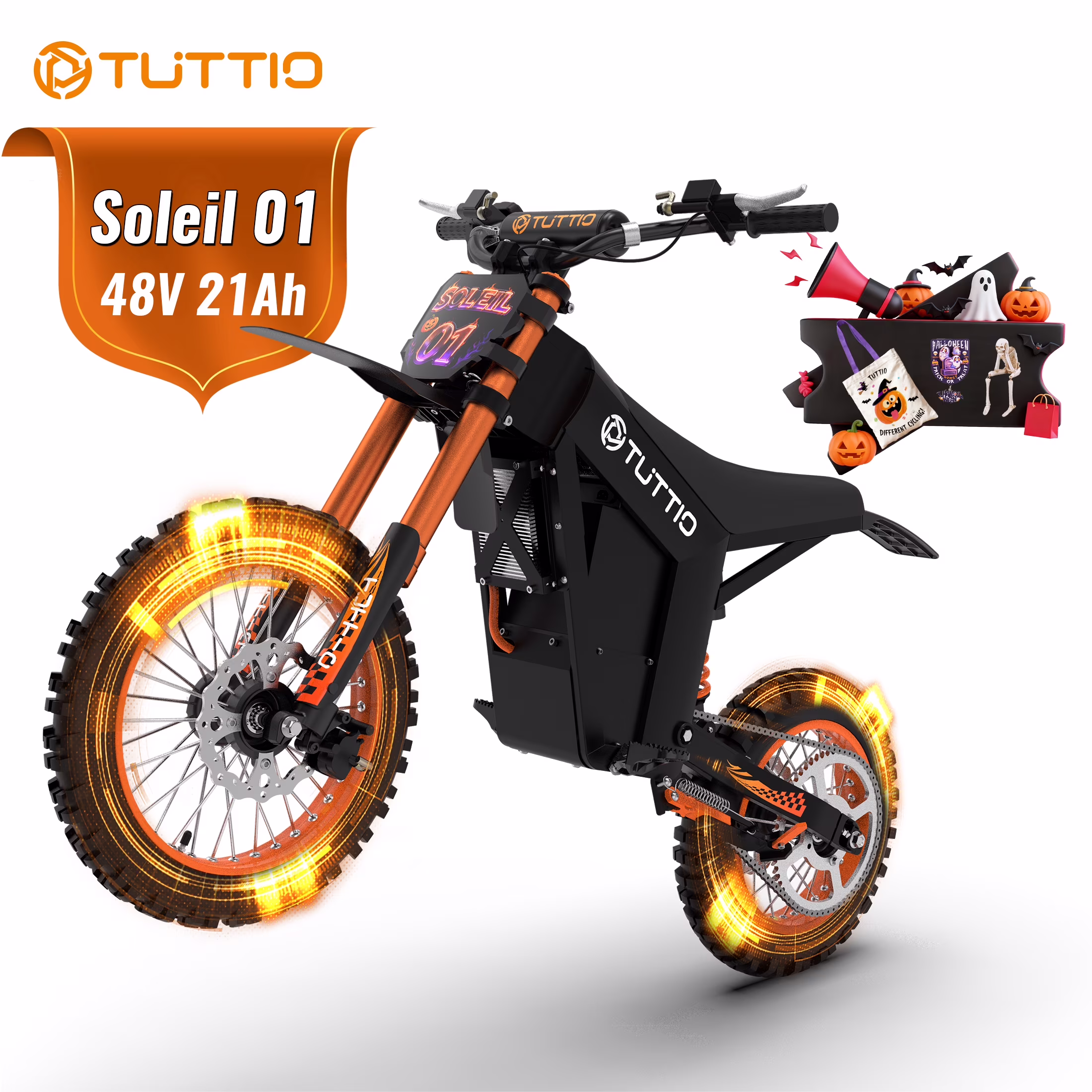 TUTTIO Soleil01 Electric Dirt Bike for Adults, 2000W Motor, 48V 21ah Battery, 200n.m High Torque, Max 37mph, All-Terrain Motorized Dirt Bikes