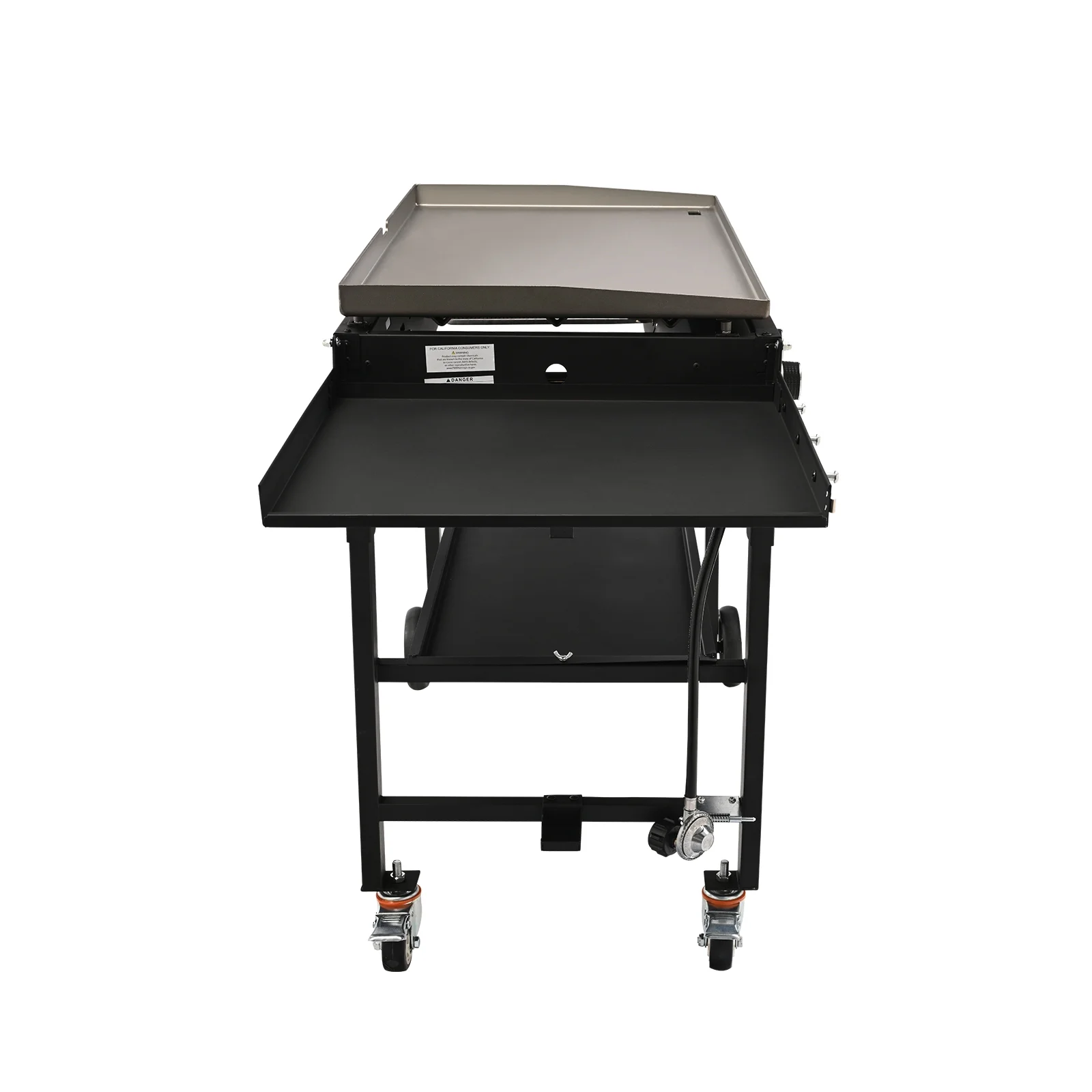 Commercial Griddle on Cart, 36" Heavy Duty Manual Flat Top Griddle, Outdoor Cooking Station with Side Shelves, Steel Natural Gas Griddle, 4-Burners Restaurant Portable Tested toStandards - Image 9