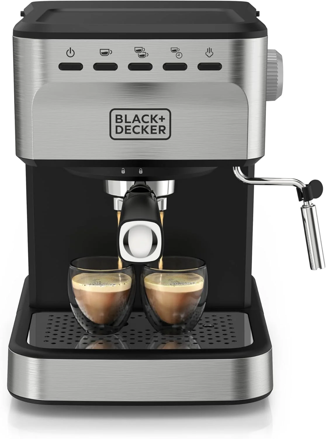 BLACK+DECKER 15 - Bar Espresso and Cappuccino Maker, Stainless Steel