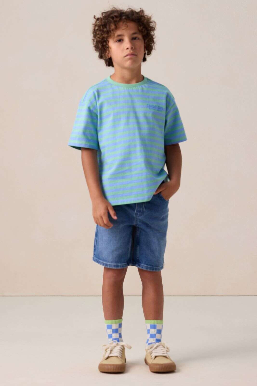 Groen gestreept T-shirt