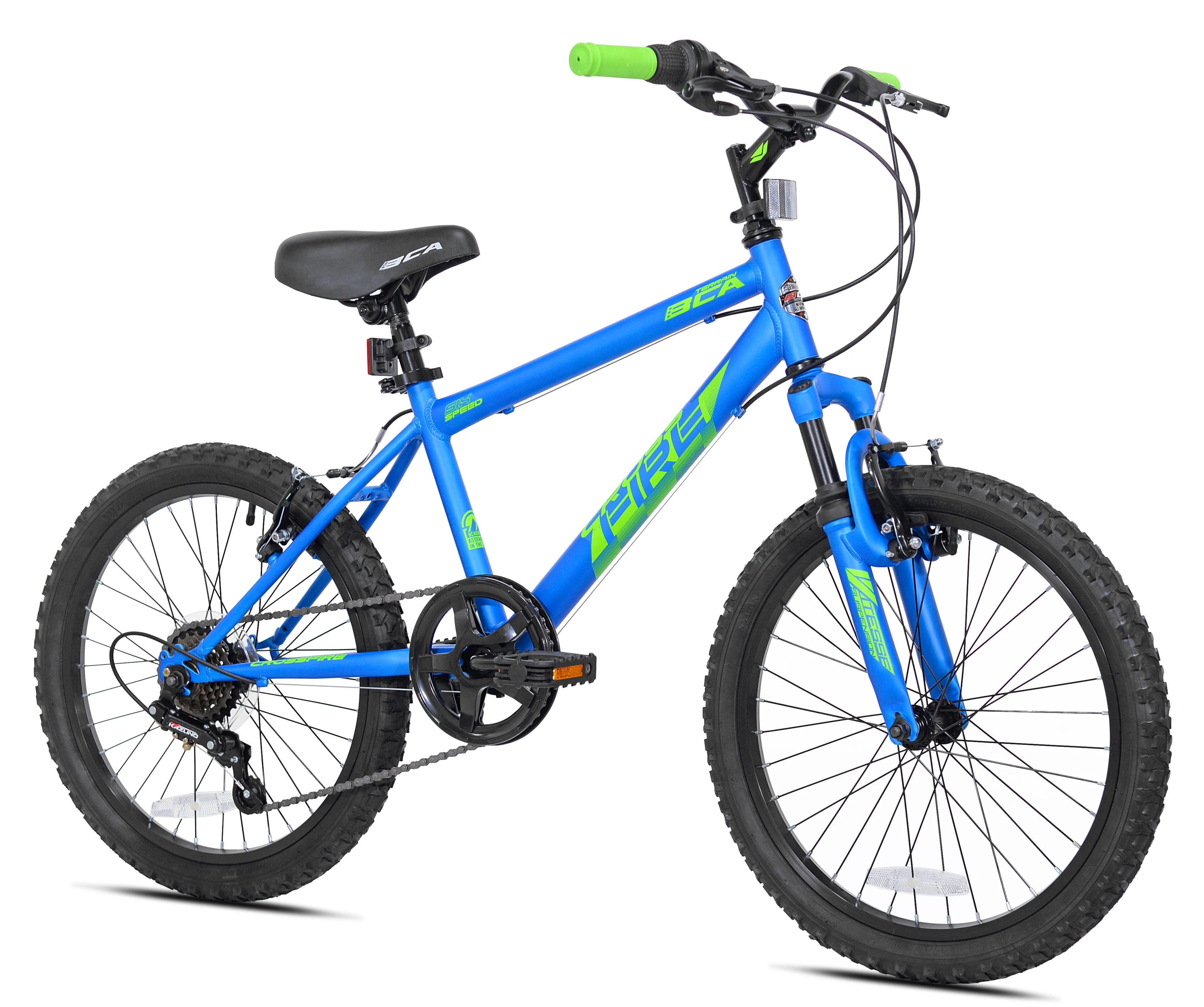 20" Crossfire 6 Speed Boy's Mountain Bike, Blue/Green