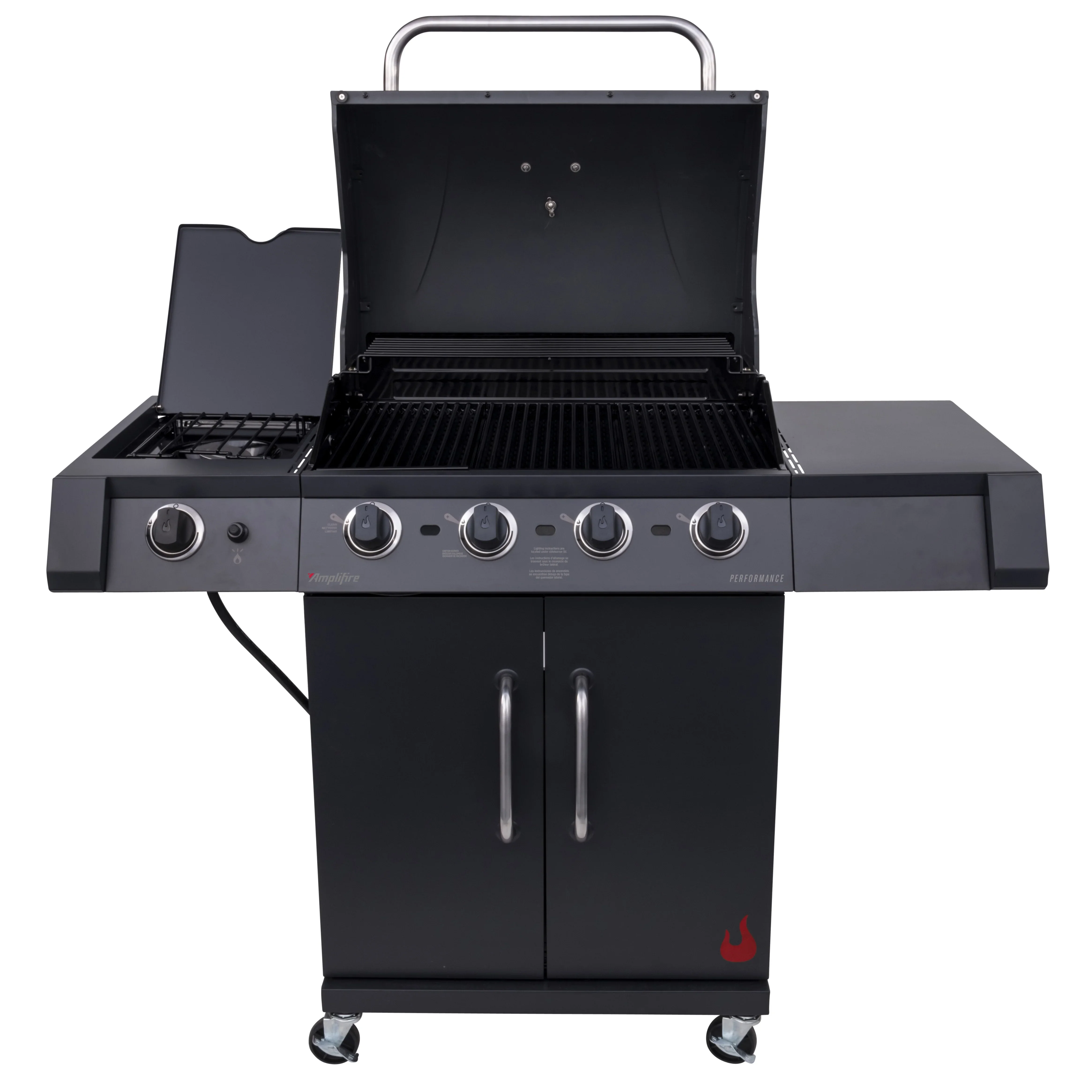Performance Series Infrared 4-Burner Propane Gas Grill Cabinet with Side Burner, Black