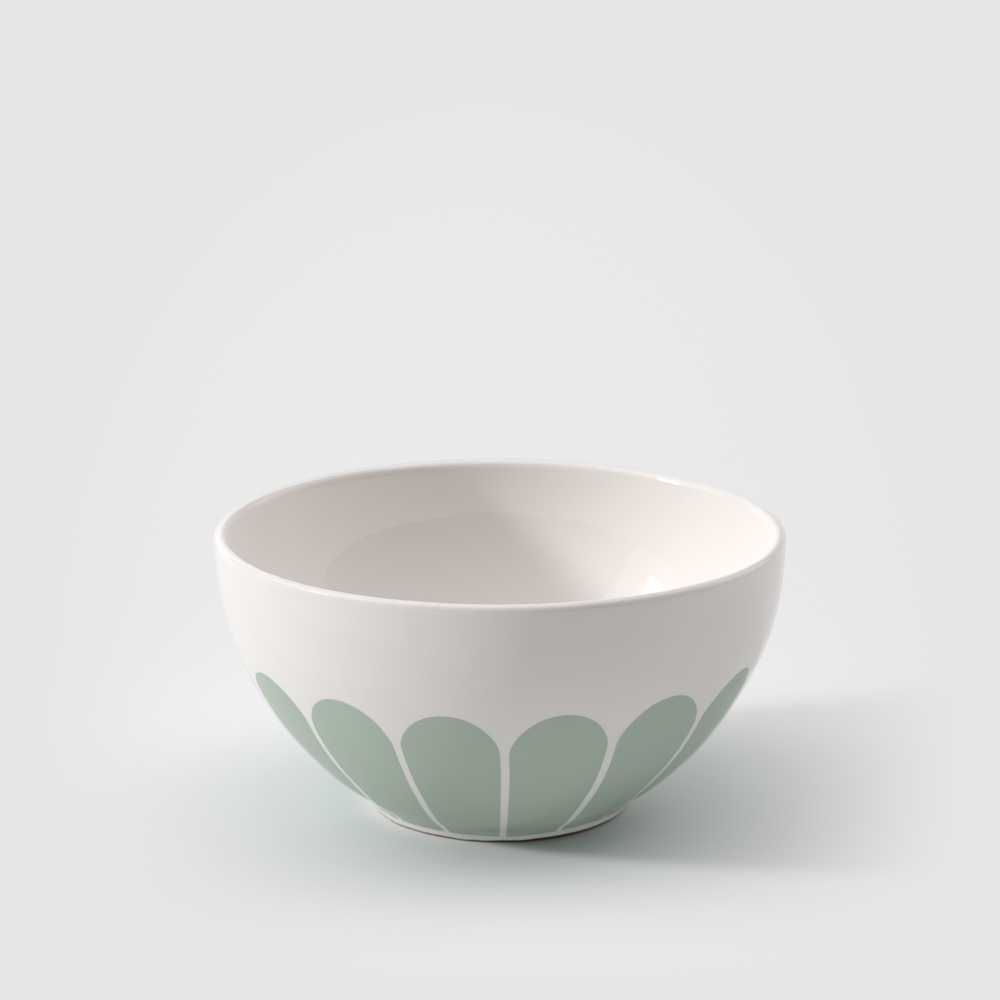 Fleur Cereal bowl - Green, 14.6 oz, Premium Porcelain