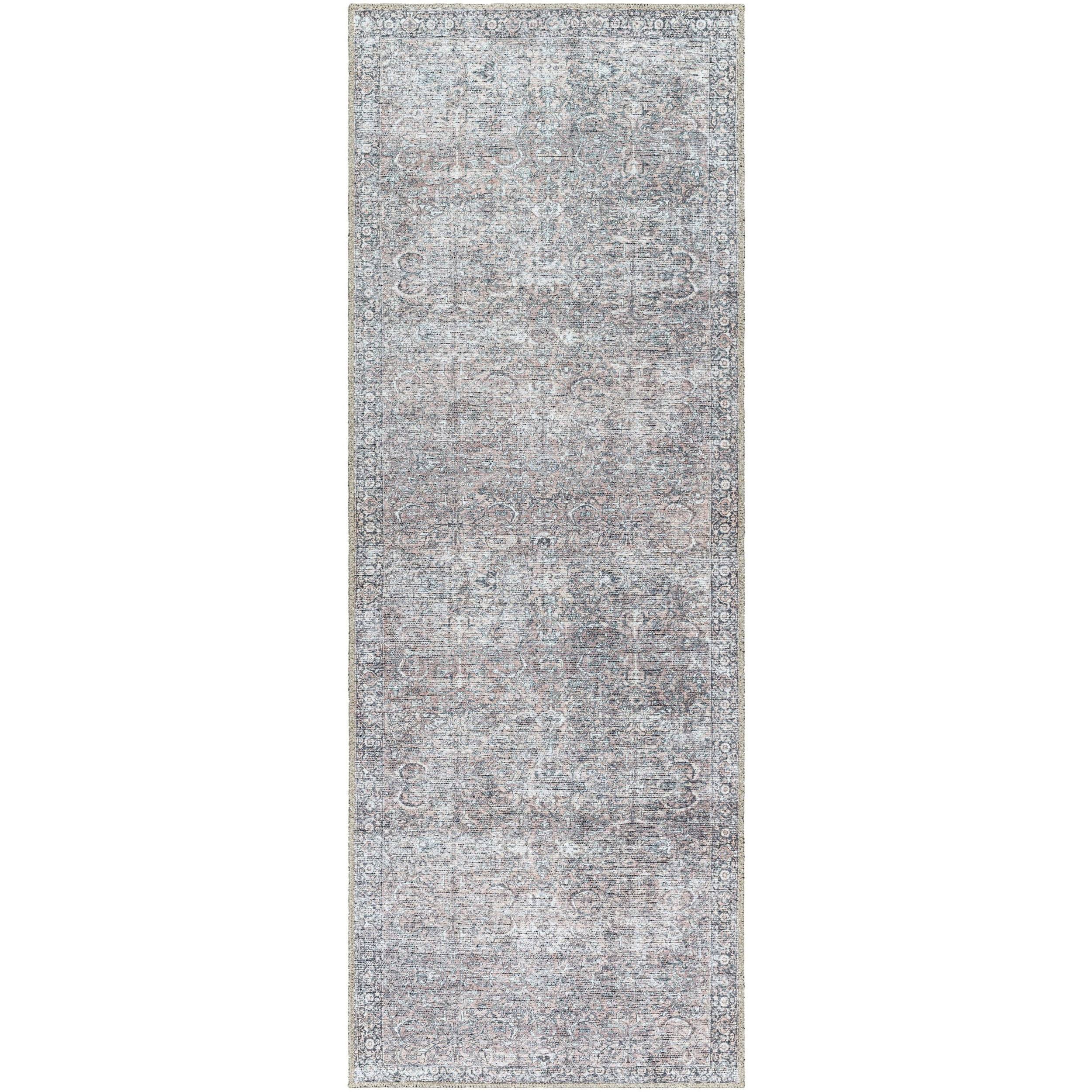 Better Homes & Gardens Persian Blooms Runner Washable Non-Skid Area Rug - Brown - 2.41 x 7 ft