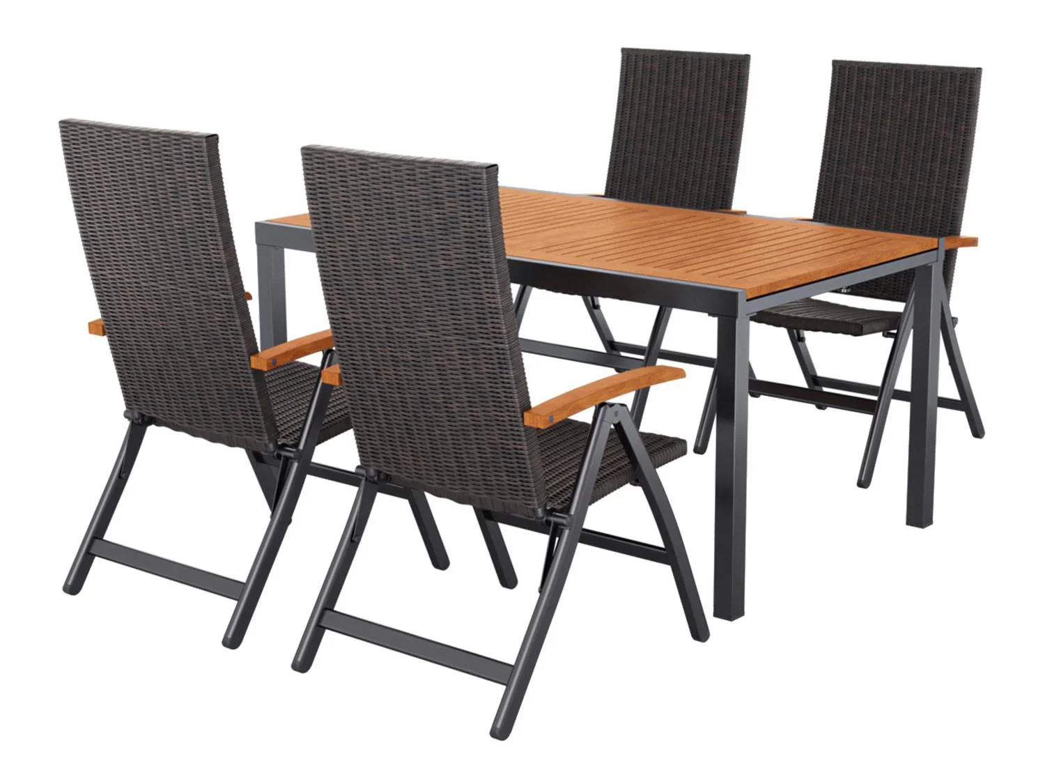 LIVARNO Table de jardin + Lot de 4 fauteuils Valencia