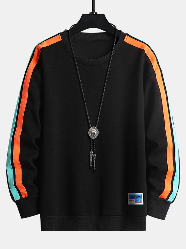 Sweat-shirt à col rond et sangles contrastées