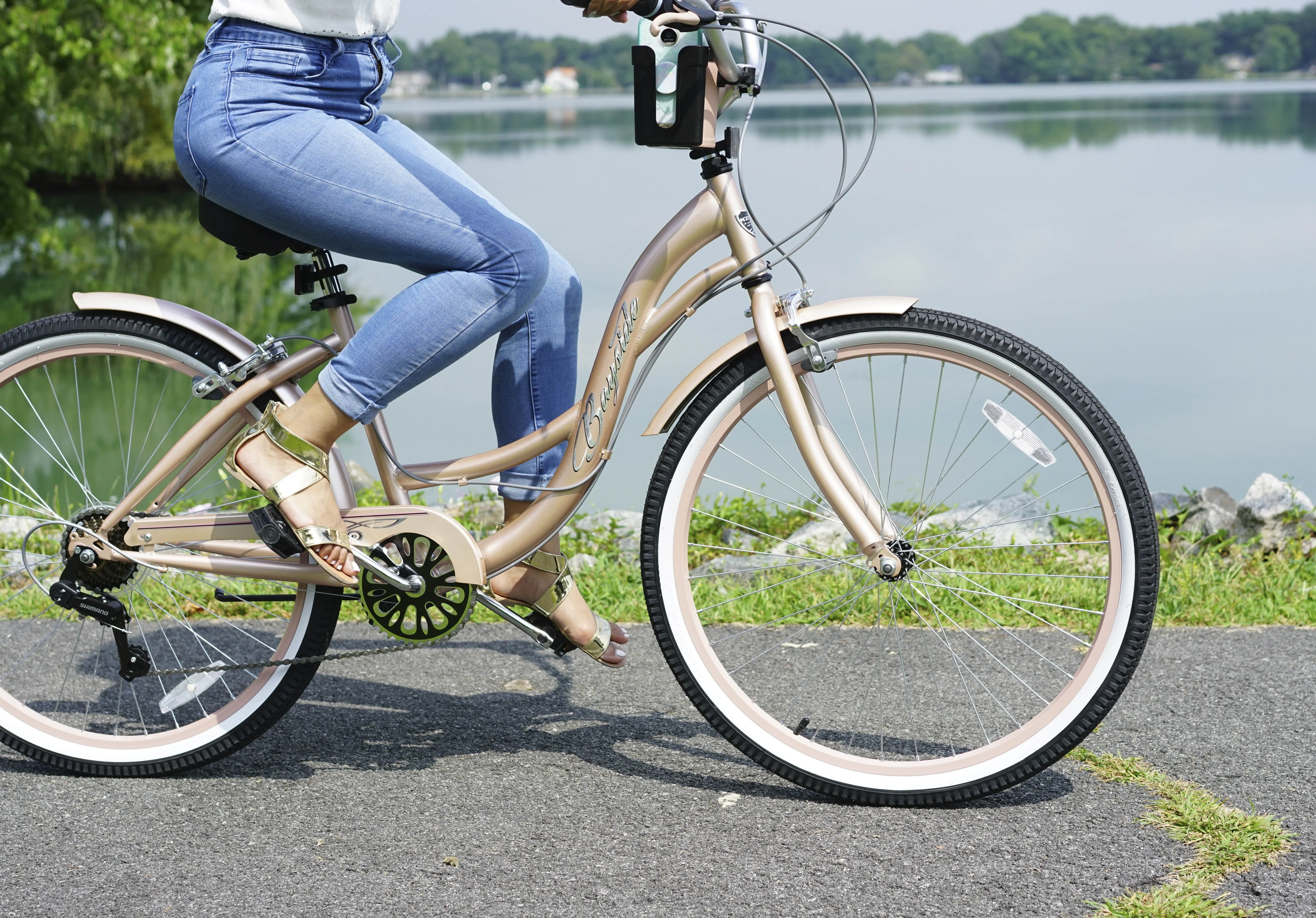 26" Bayside Cruiser Bicycle, Fits Rider: 5'2"-5'10", Rose Gold, Adult, Unisex(Gold) - Image 5