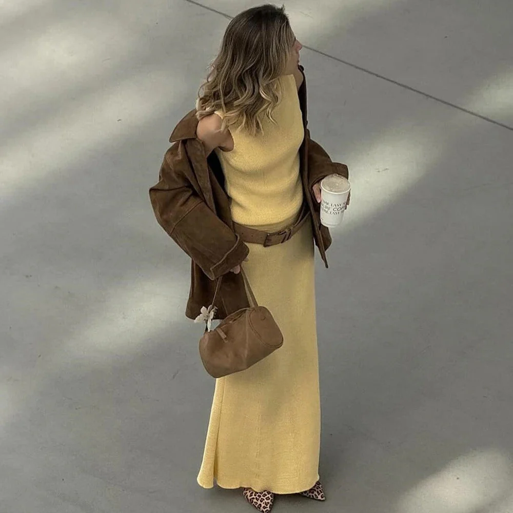 Sophie Paris | Robe longue sans manches en maille douce
