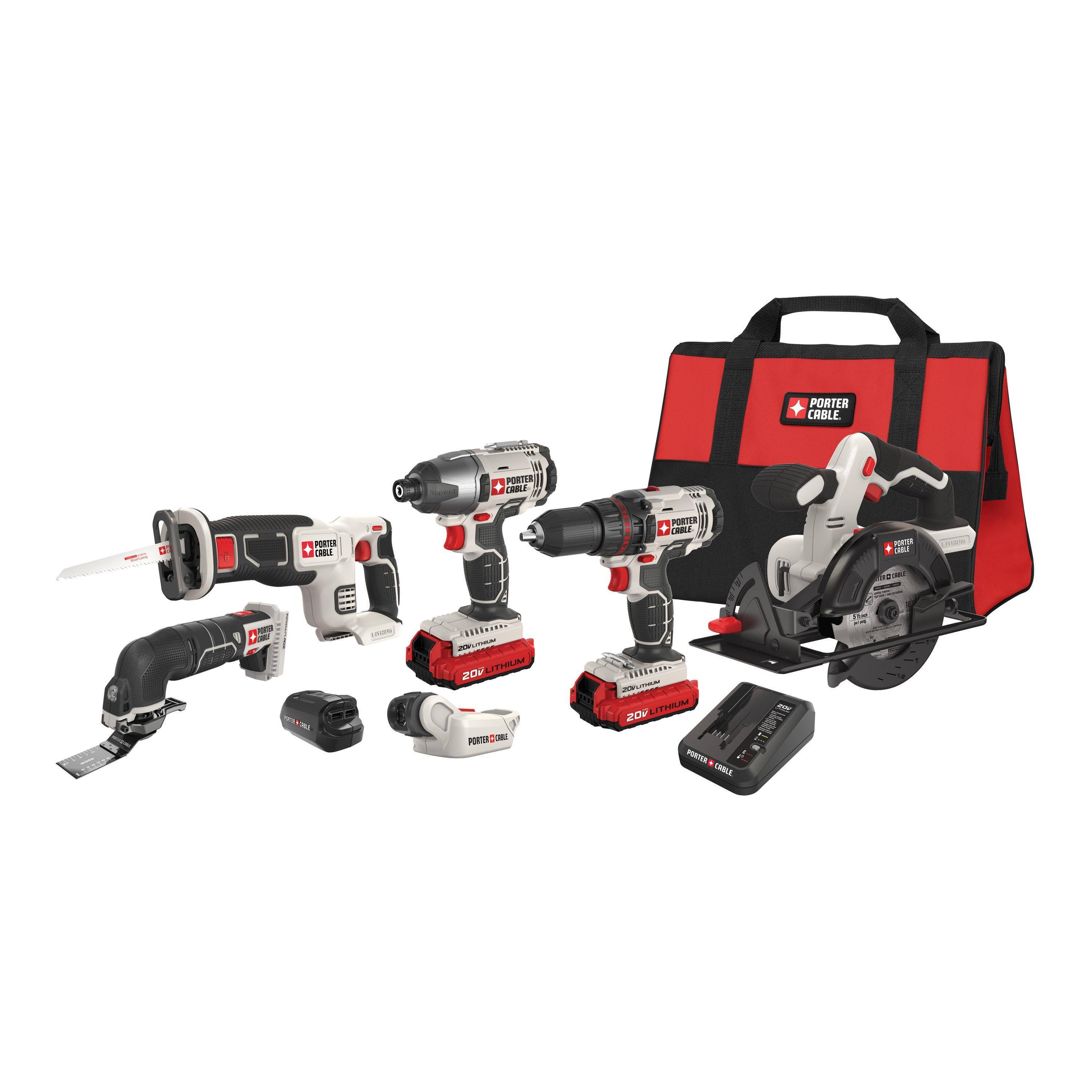 Porter-Cable PCCK617L6 20V Max Cordless Lithium-Ion 6-Tool Combo Kit-Instock