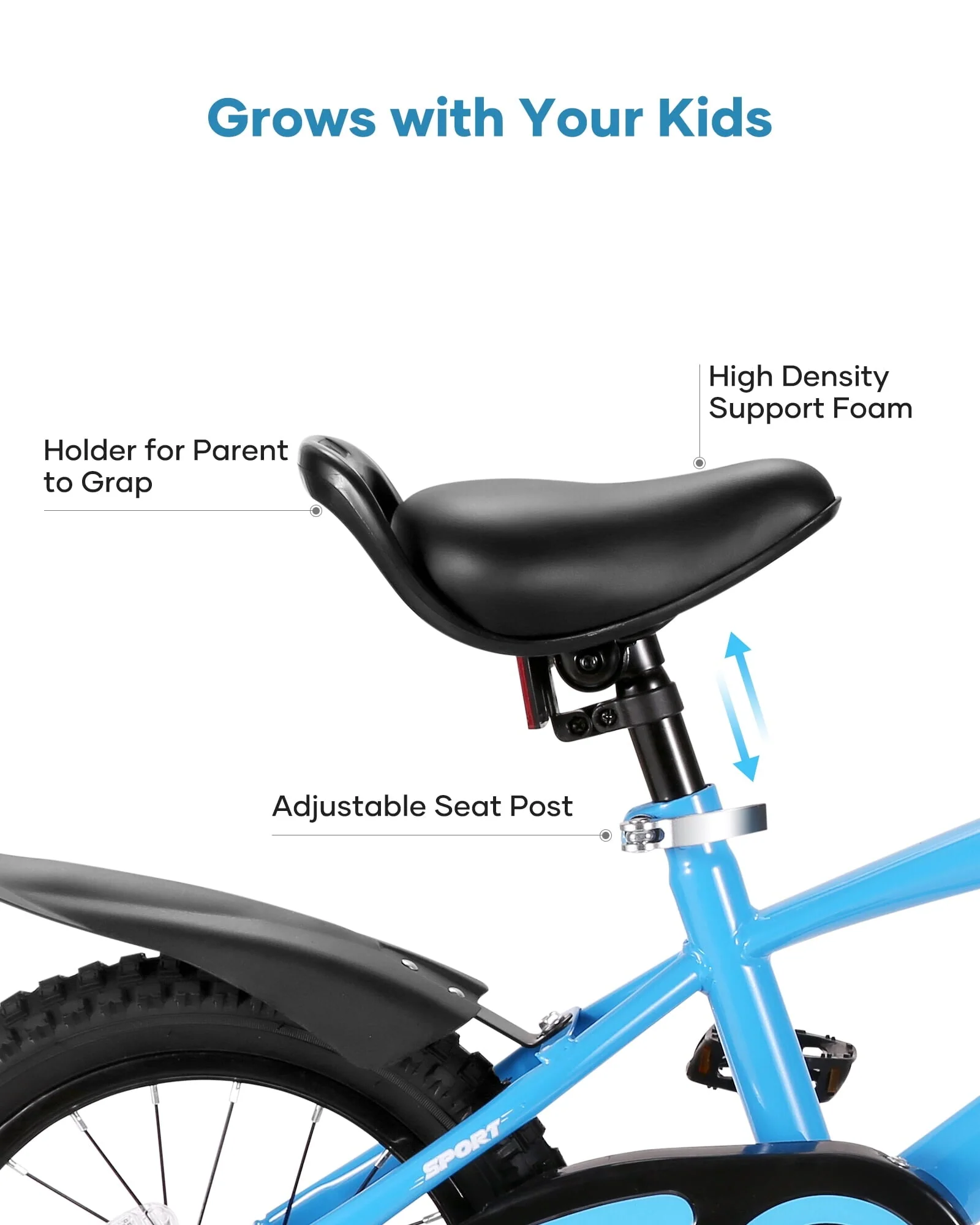 14" Kids Bike Girls and Boys Blue Bike for Age 3-6 Years Old - Image 7