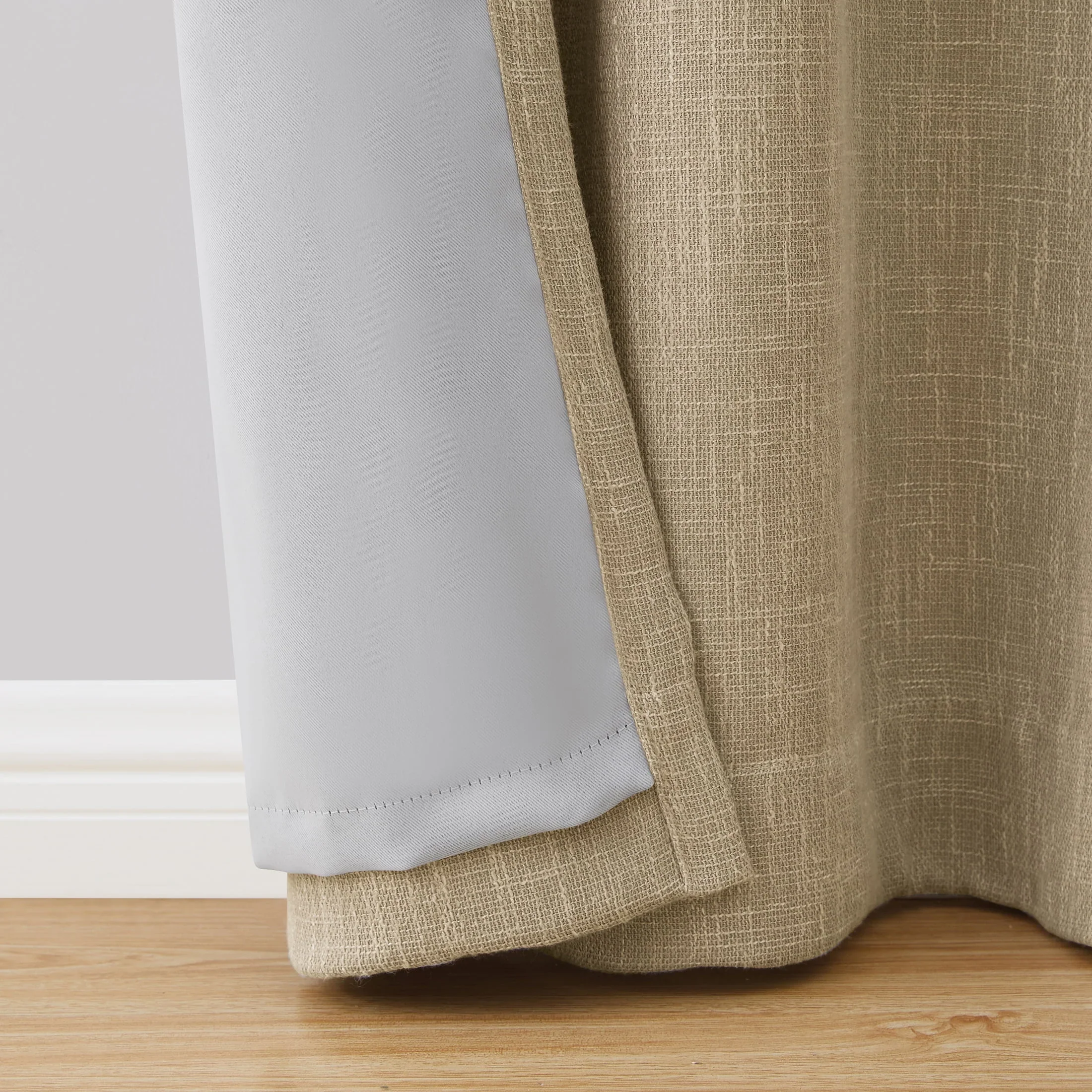 Tan Textured Woven Blackout Curtain Panel, Better Homes & Gardens, 50 x 63
