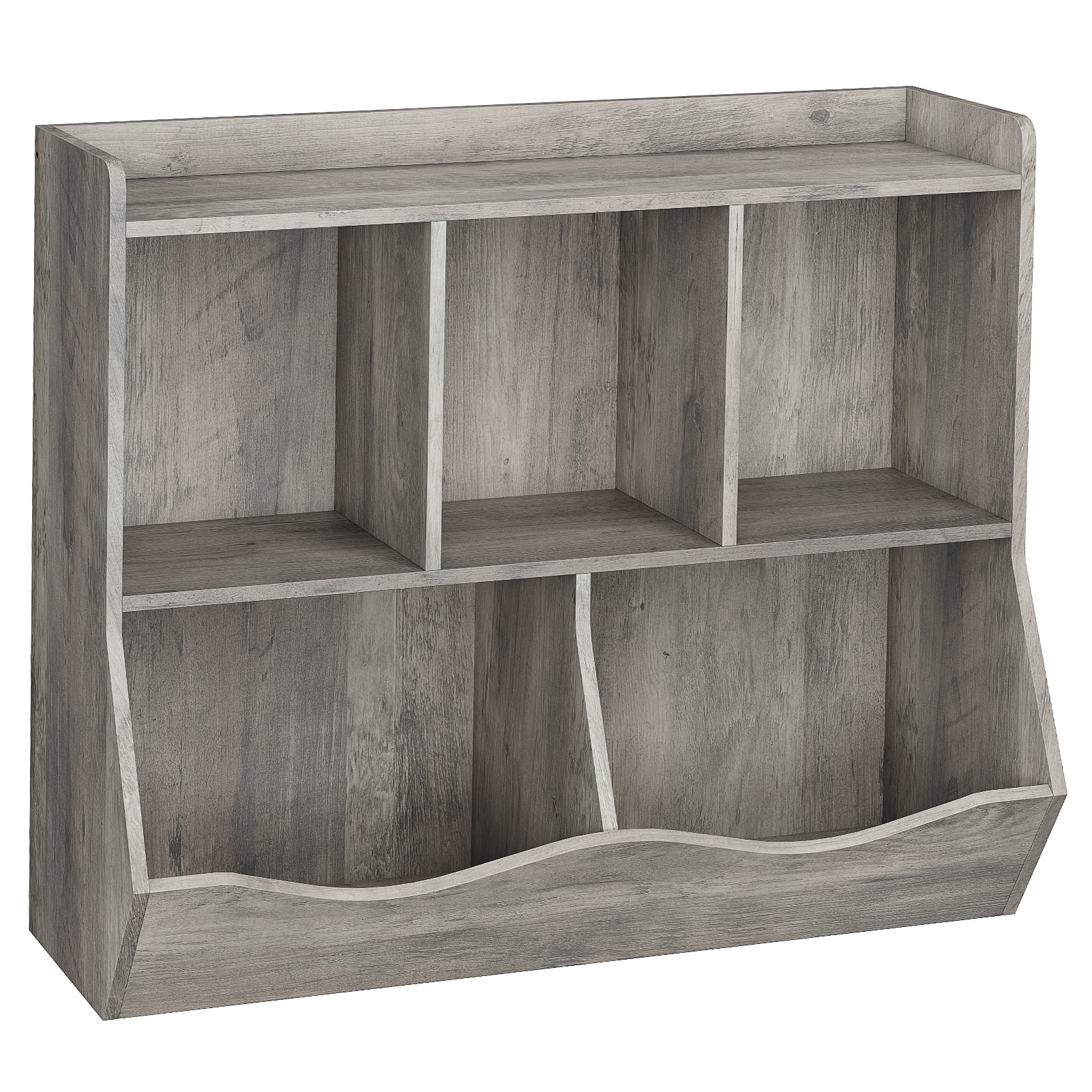 Kids Bookshelf and Bookcase Toy Storage Multi Shelf with Cubby Organizer Cabinet for Boys Girls,for Children Playroom Hallway Kindergarten School (White)(grey) - Image 8