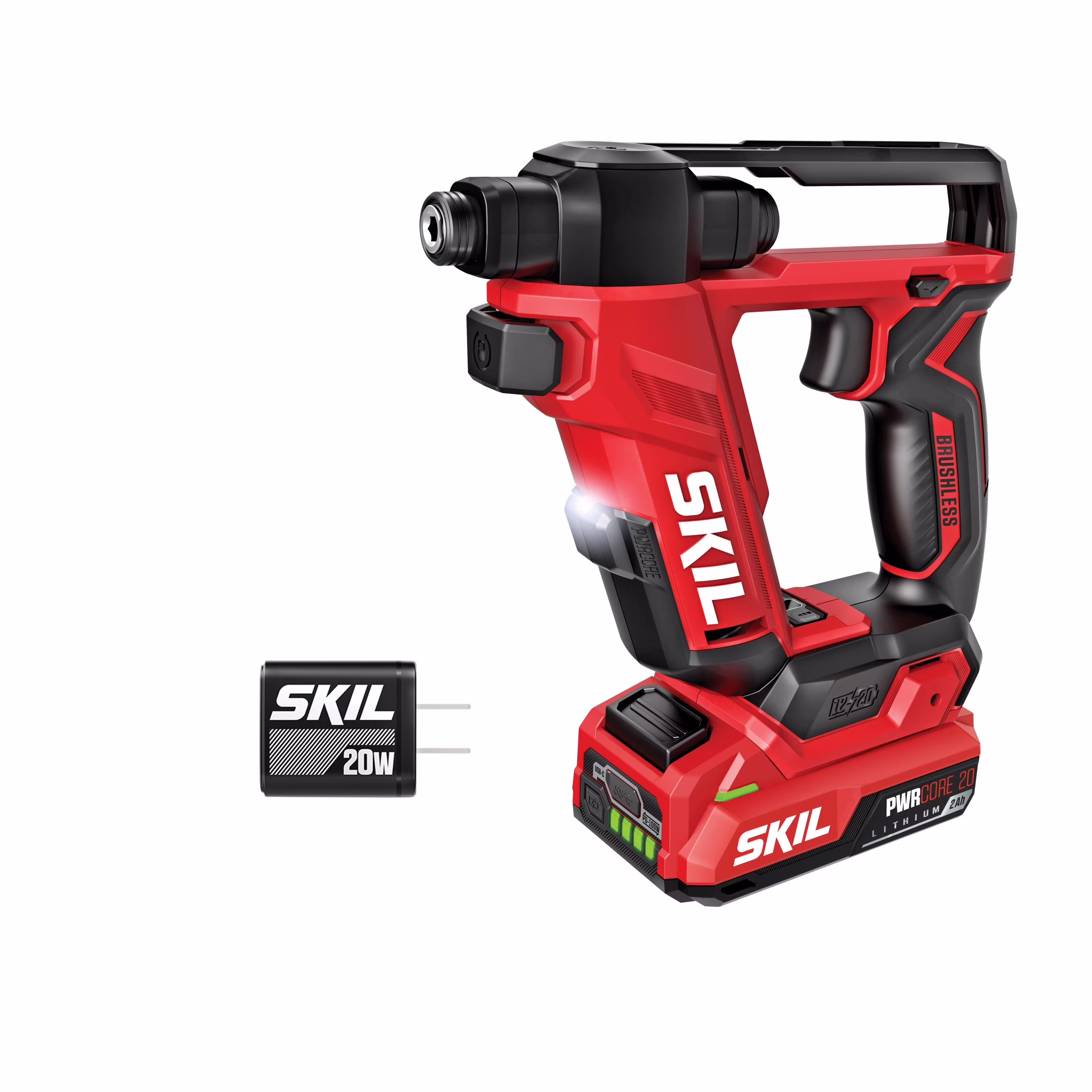 SKIL DL6300D - 12 Brushless 12V/20V Flip Drill 20V Kit, Torque Adjustment and Display with 2.0ah Battery and Charger