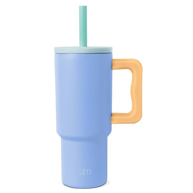 Simple Modern 24oz Stainless Steel Trek Dreaming of Serenity Mix Straw Tumbler Light Blue