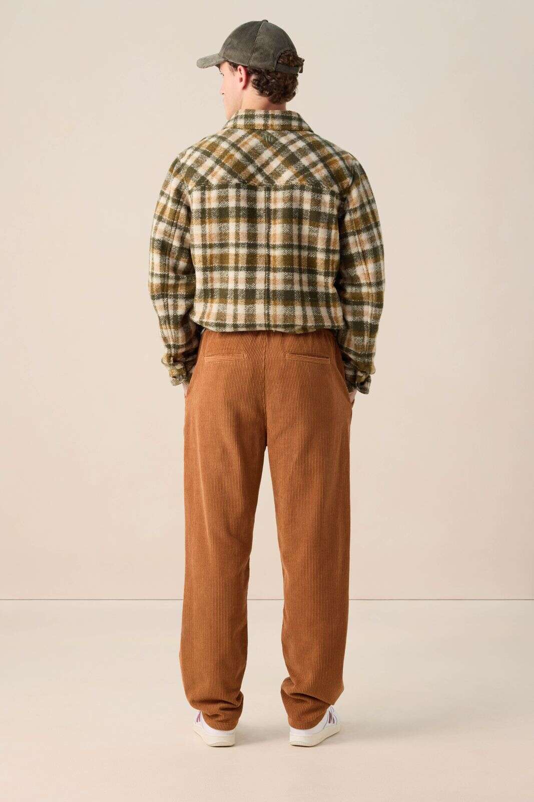 Bruine corduroy mid-rise broek