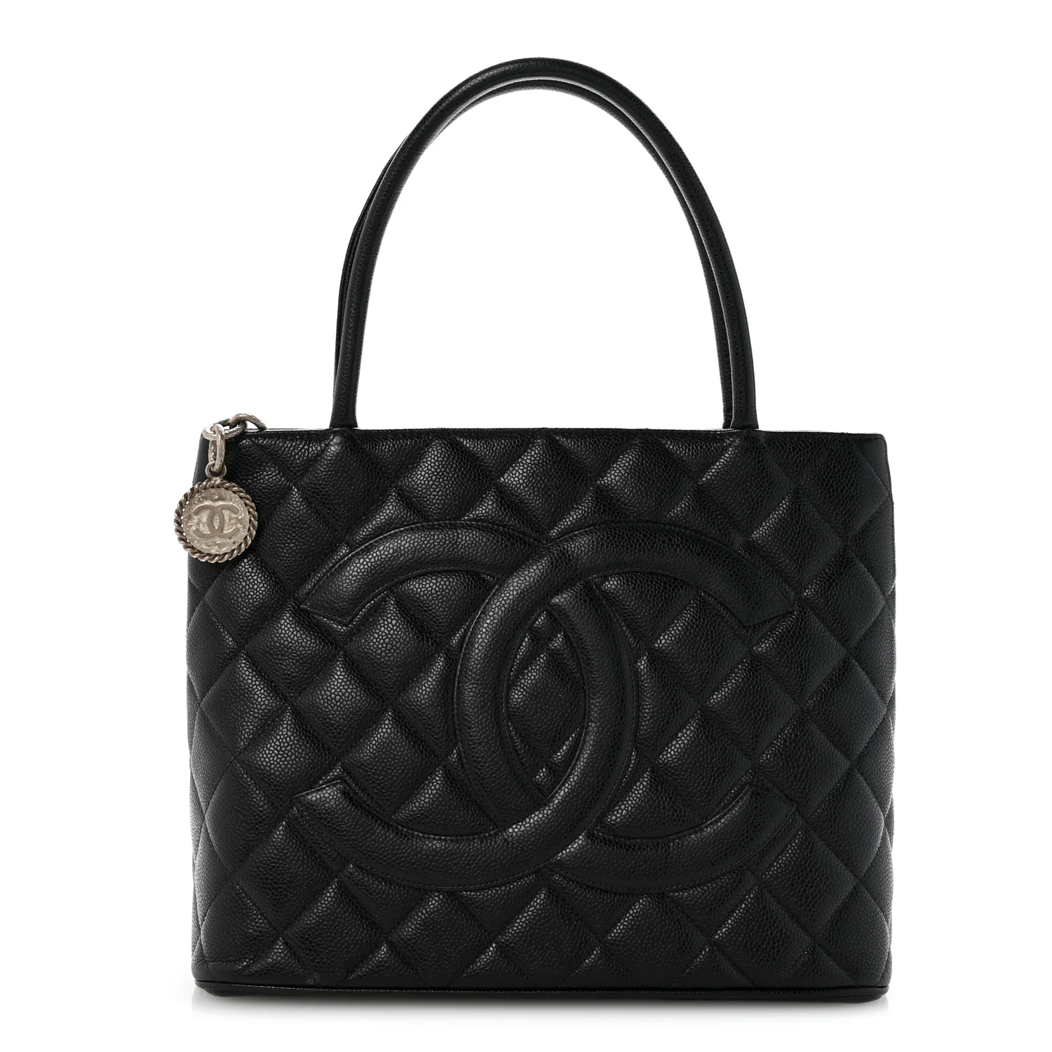 Caviar Quilted Medallion Tote Black