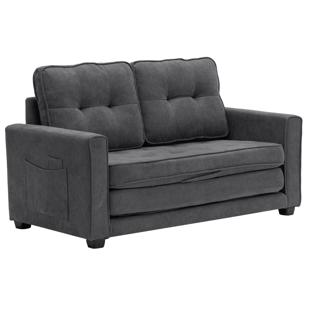 Canapé-lit convertible 2 places 203 cm (80 po) Noir/Bleu marine/Gris foncé/Gris clair/Bleu turquoise