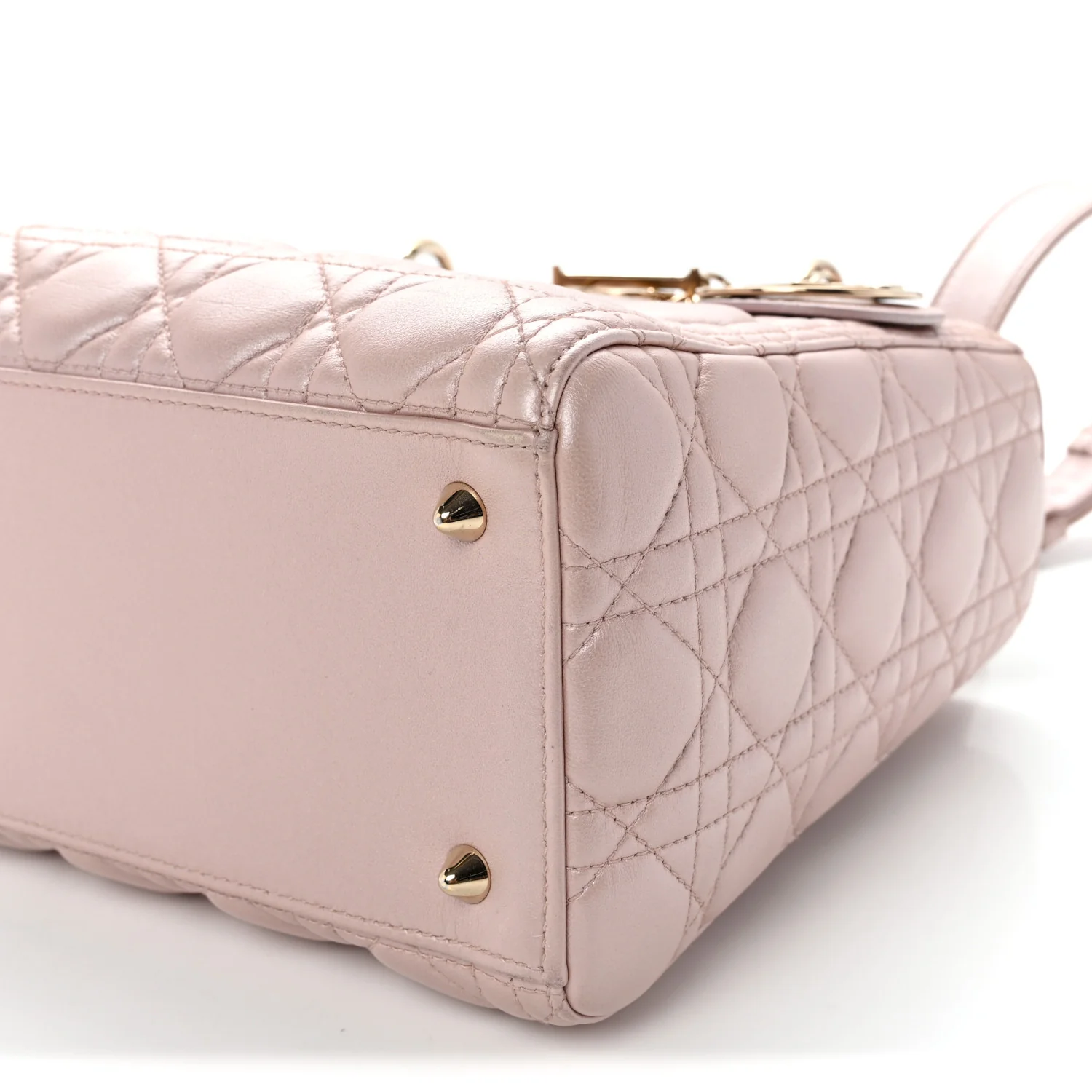 Pearly Lambskin Cannage Medium Lady Dior Lotus