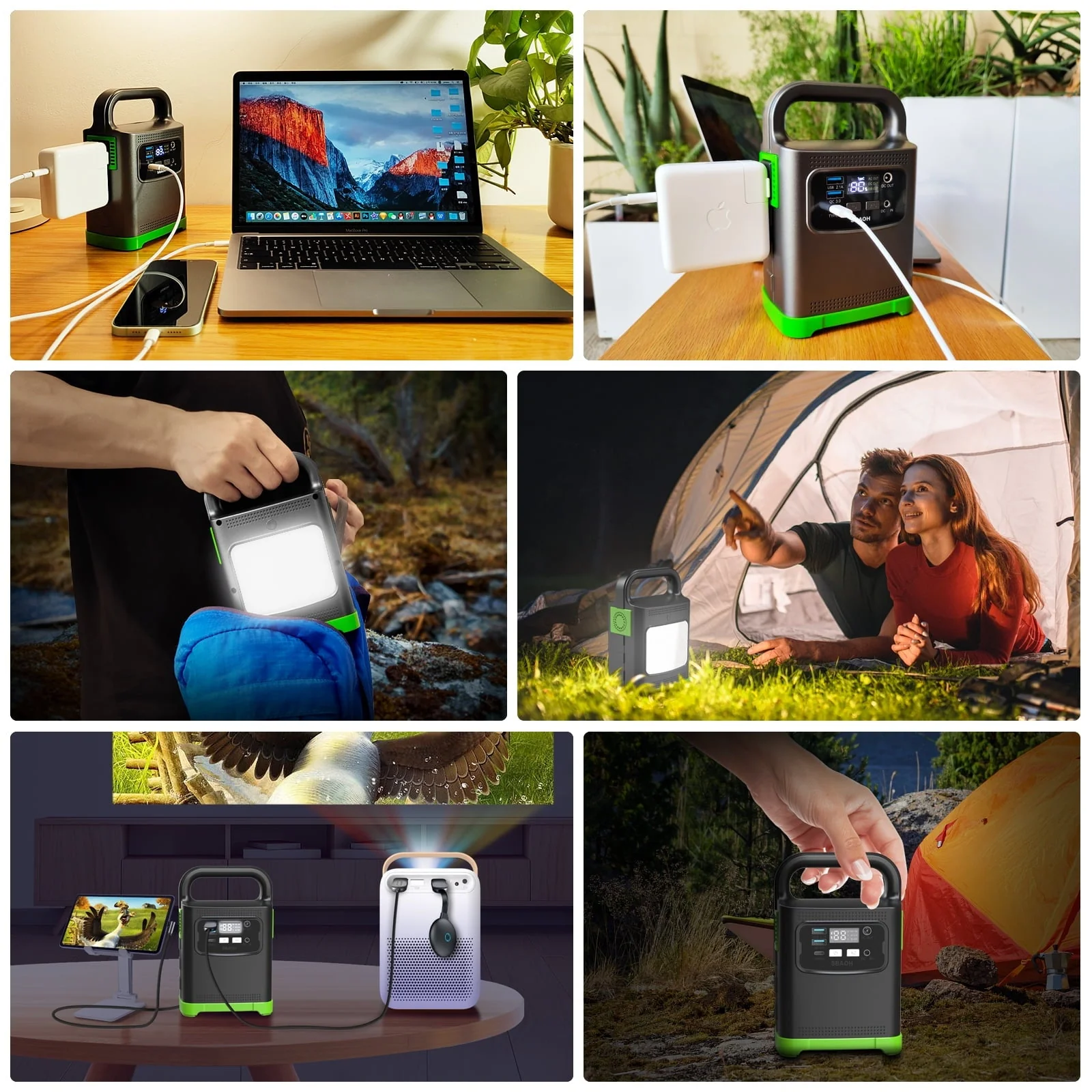 IFanze 120W Portable Power Station, 80Wh 20000mAh Outdoor Solar Generator Quick Charge 110V AC Outlets DC Ports for Home Backup, Outdoor RV Camping, Emergency Lithium Battery, Power Outages, Green Image 3