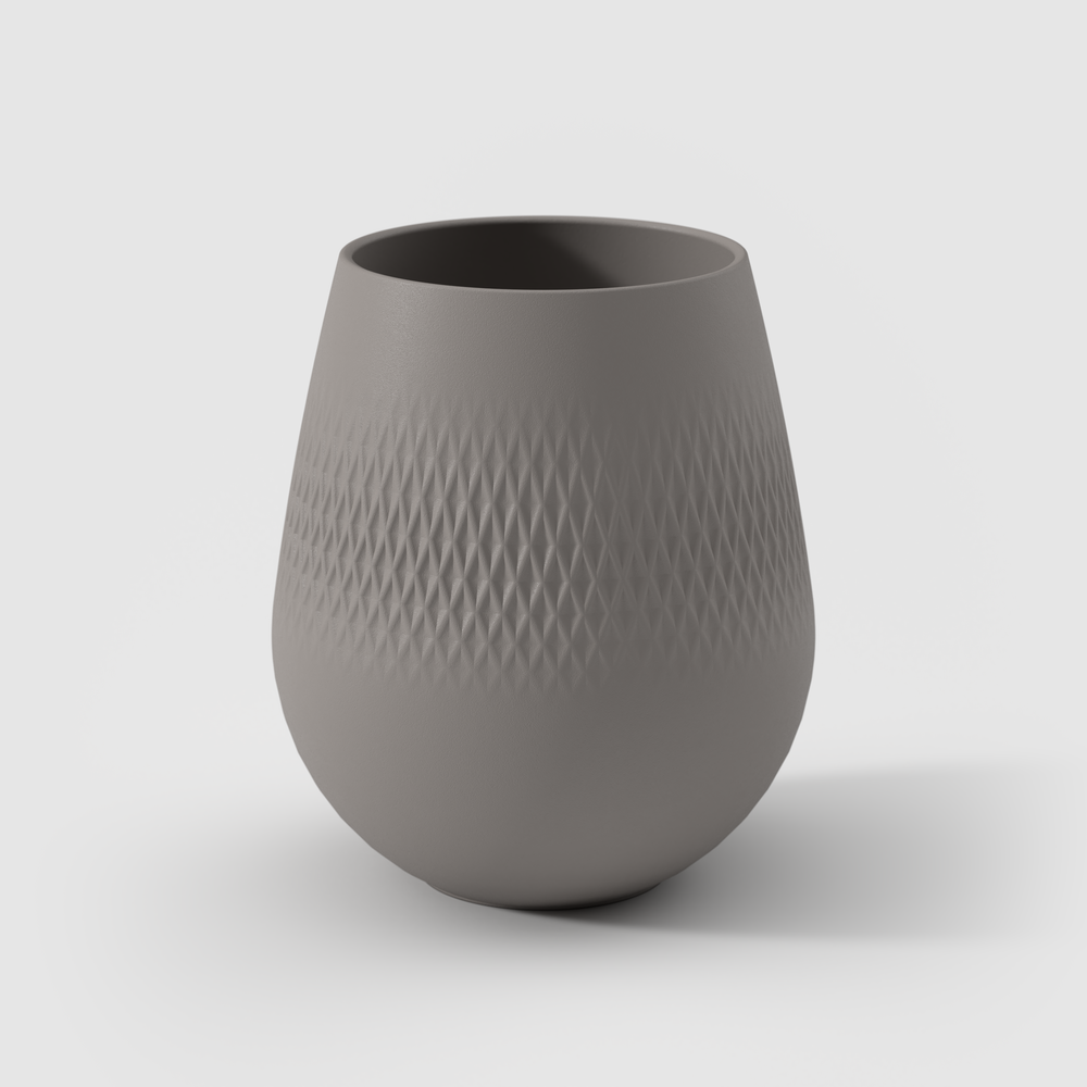 Manufacture Vase - Taupe, 4.9'' x 5.8'', Premium Porcelain