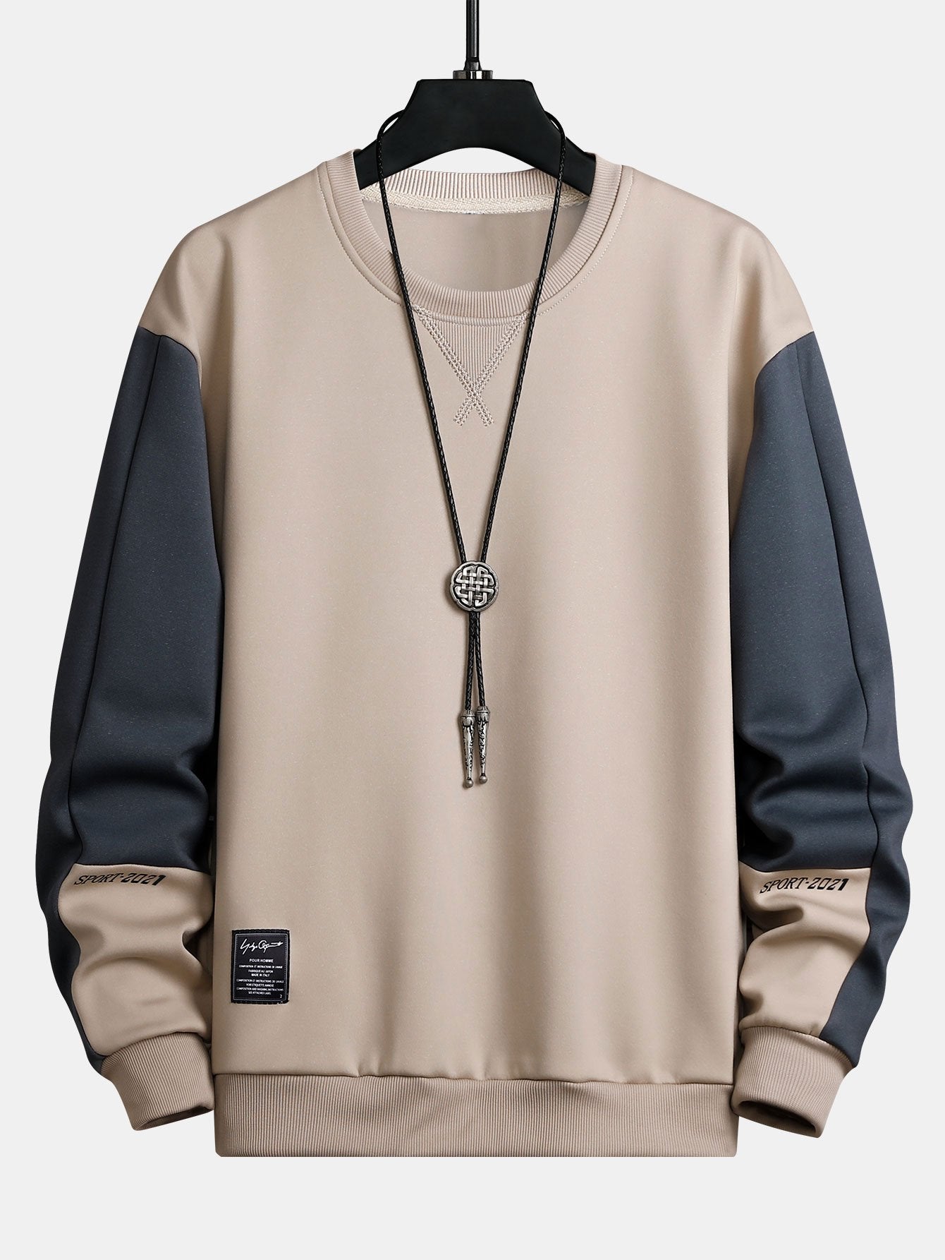 Sweat-shirt à col rond Color Block