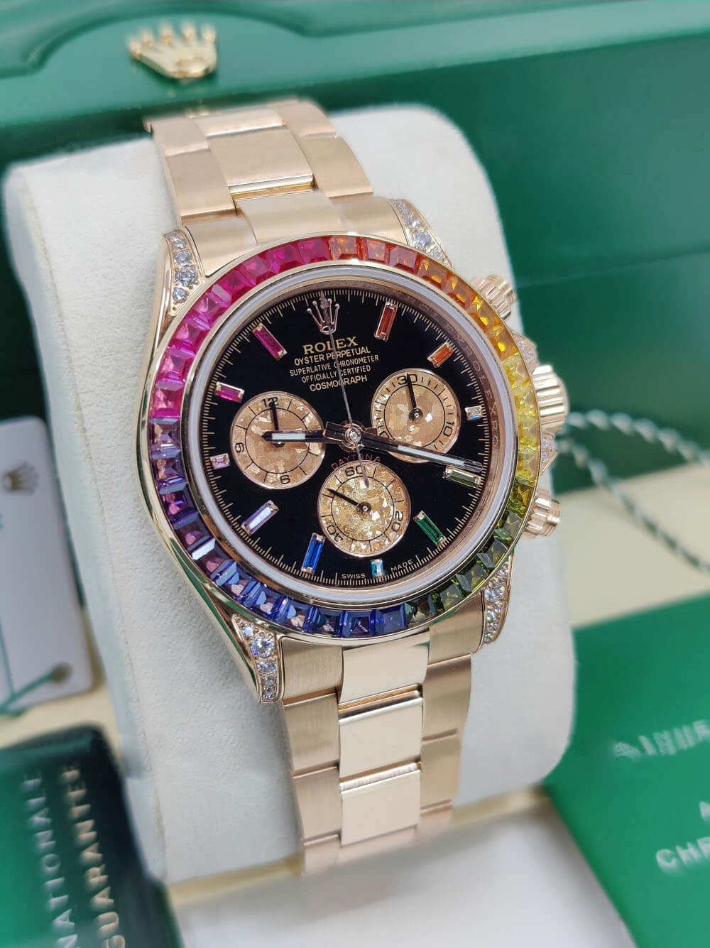 [Super Clone]RDaytona Rainbow Swiss Replica Watch | 18k Rose Gold | Ref 116595RBOW