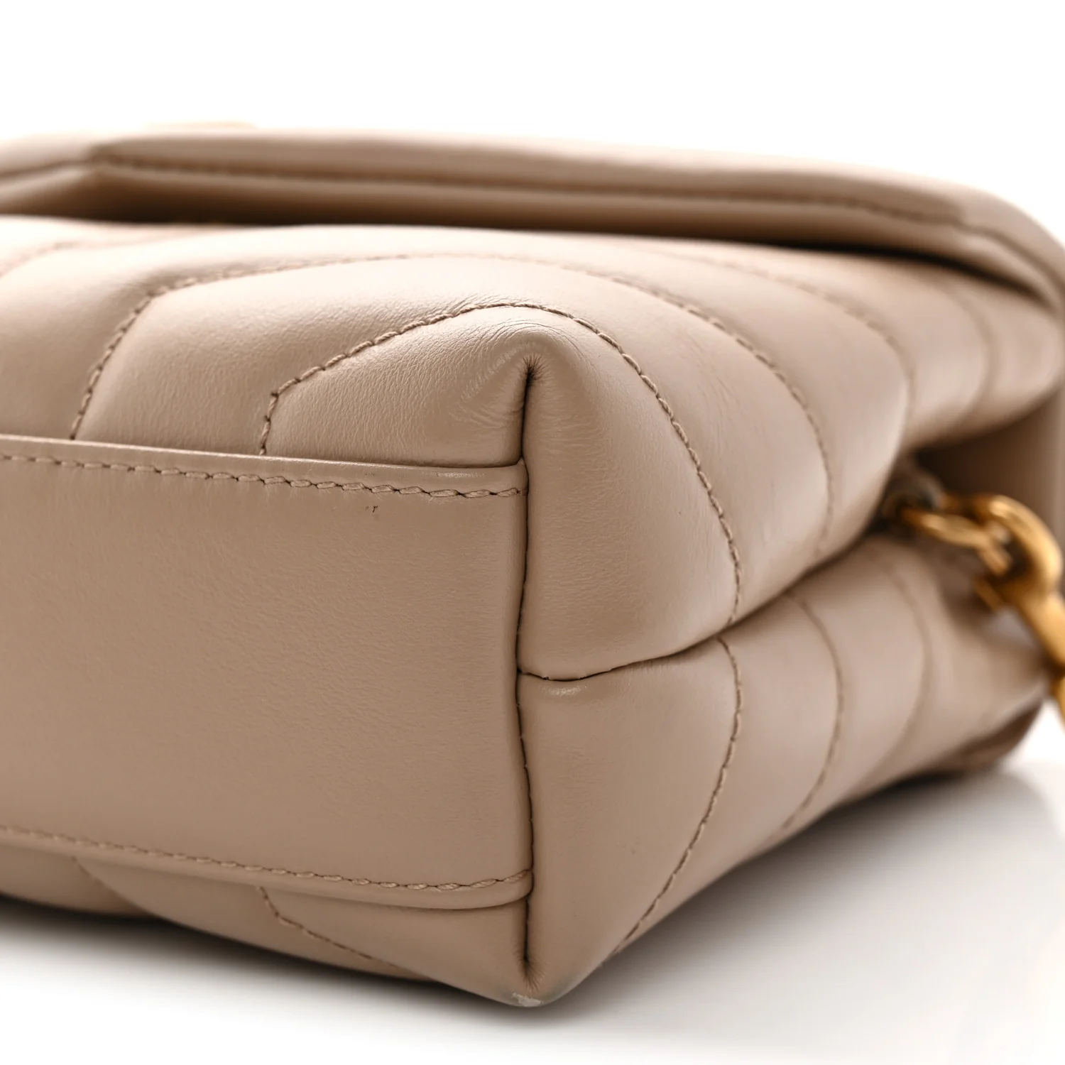Calfskin Y Quilted Monogram Toy Loulou Crossbody Bag Dark Beige