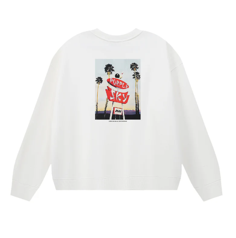 Purple Men's Long-Sleeve T-shirt Sweatshirt 1150