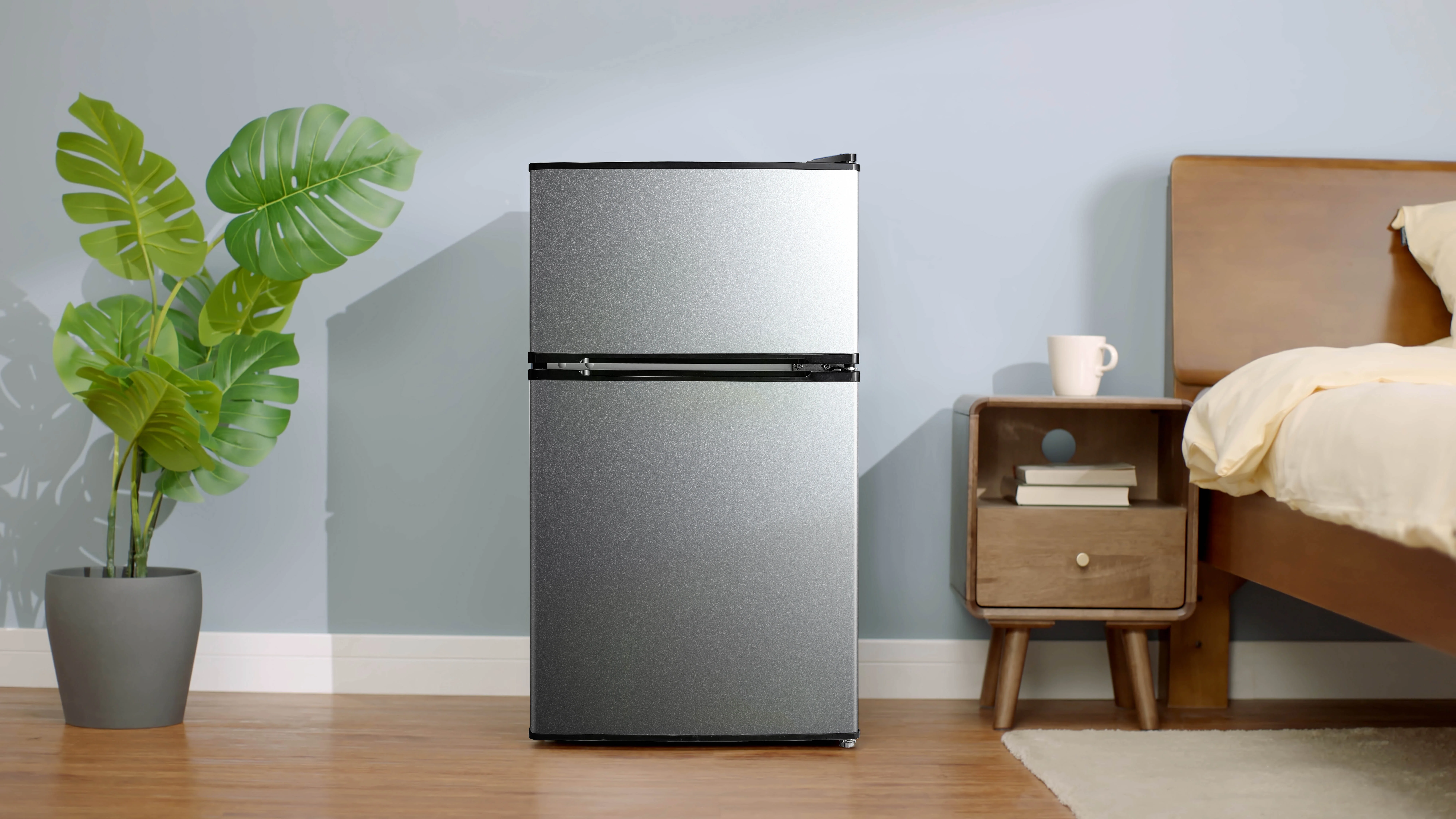 3.2 Cu. ft. 2-Door Refrigerator with Freezer, Stainless Steel Look - Image 7