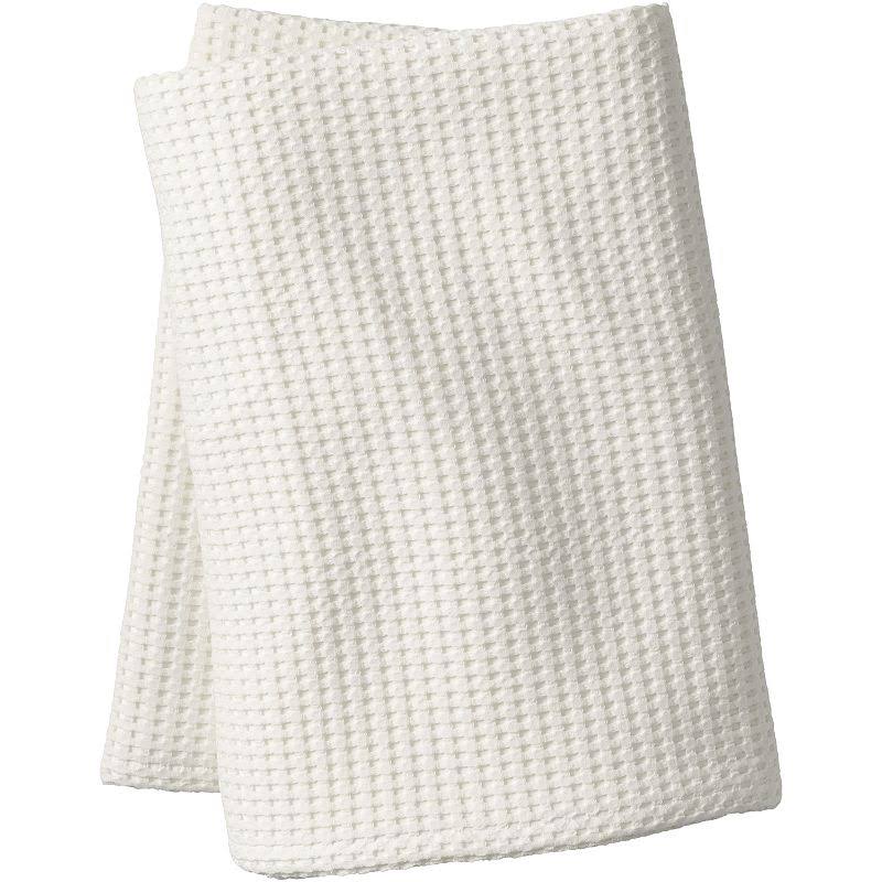 Lands' End Cotton Waffle Weave Blanket, White, Twin