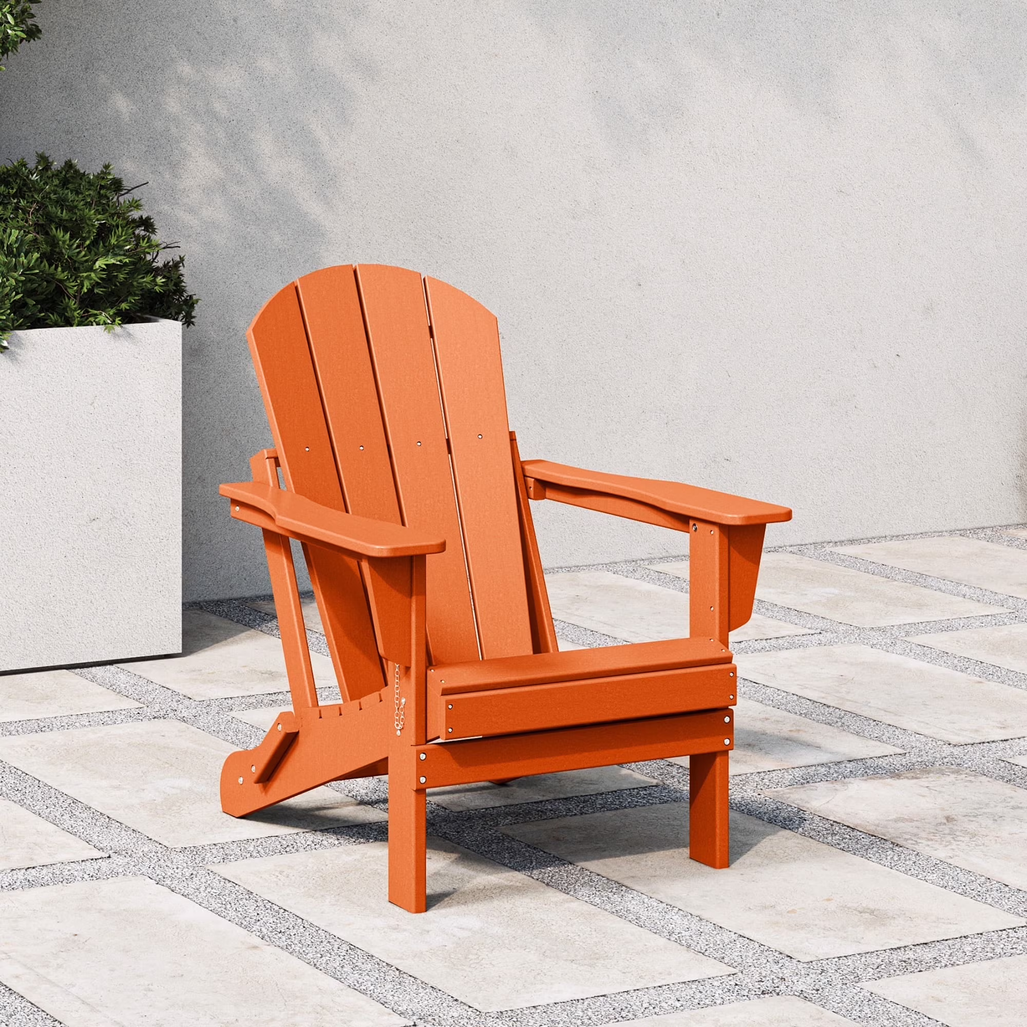 Outdoor Folding HDPE Adirondack Chair, Patio Seat, Weather Resistant, Dark Brown(Dark Brown/Single) - Image 9