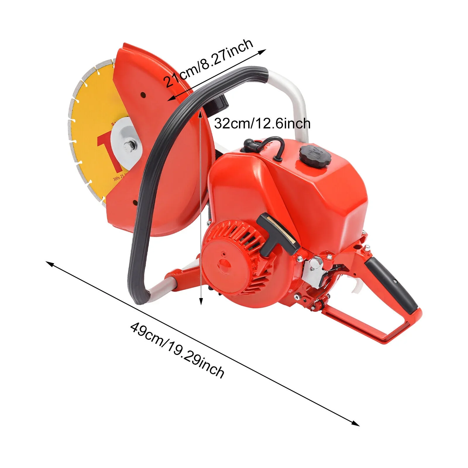 2 Stroke 78.5CC Gas Power Cement Concrete Cut off Saw Cutting Tool W/ Blade Red