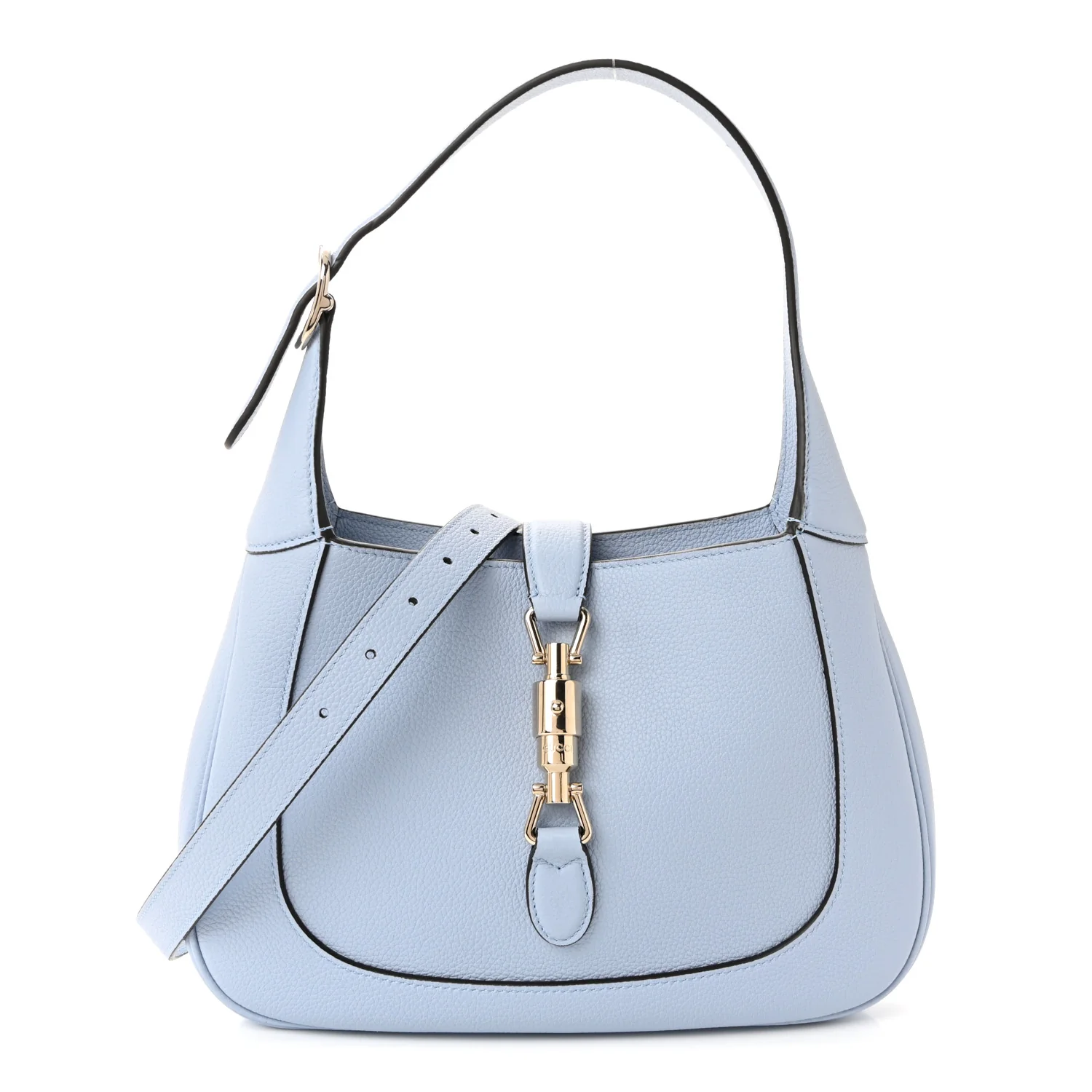 Grained Calfskin Web Medium Jackie 1961 Hobo Light Blue