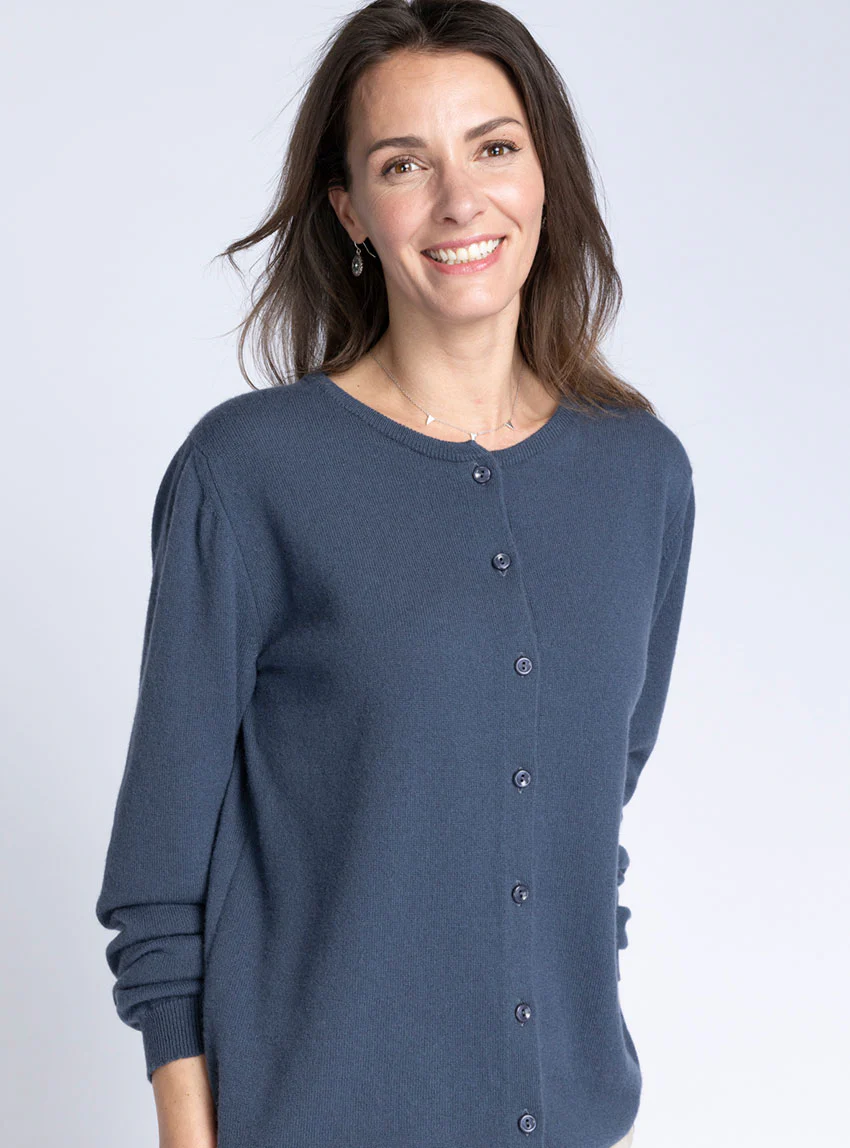 Cardigan femme en cachemire gris cendré