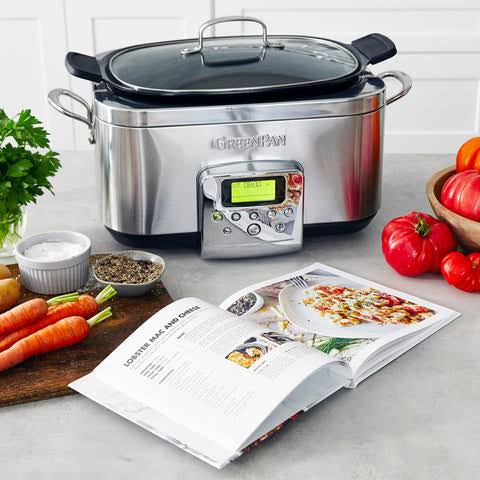 GreenPan Premiere Stainless-Steel Slow Cooker, 6-Qt. | Williams Sonoma