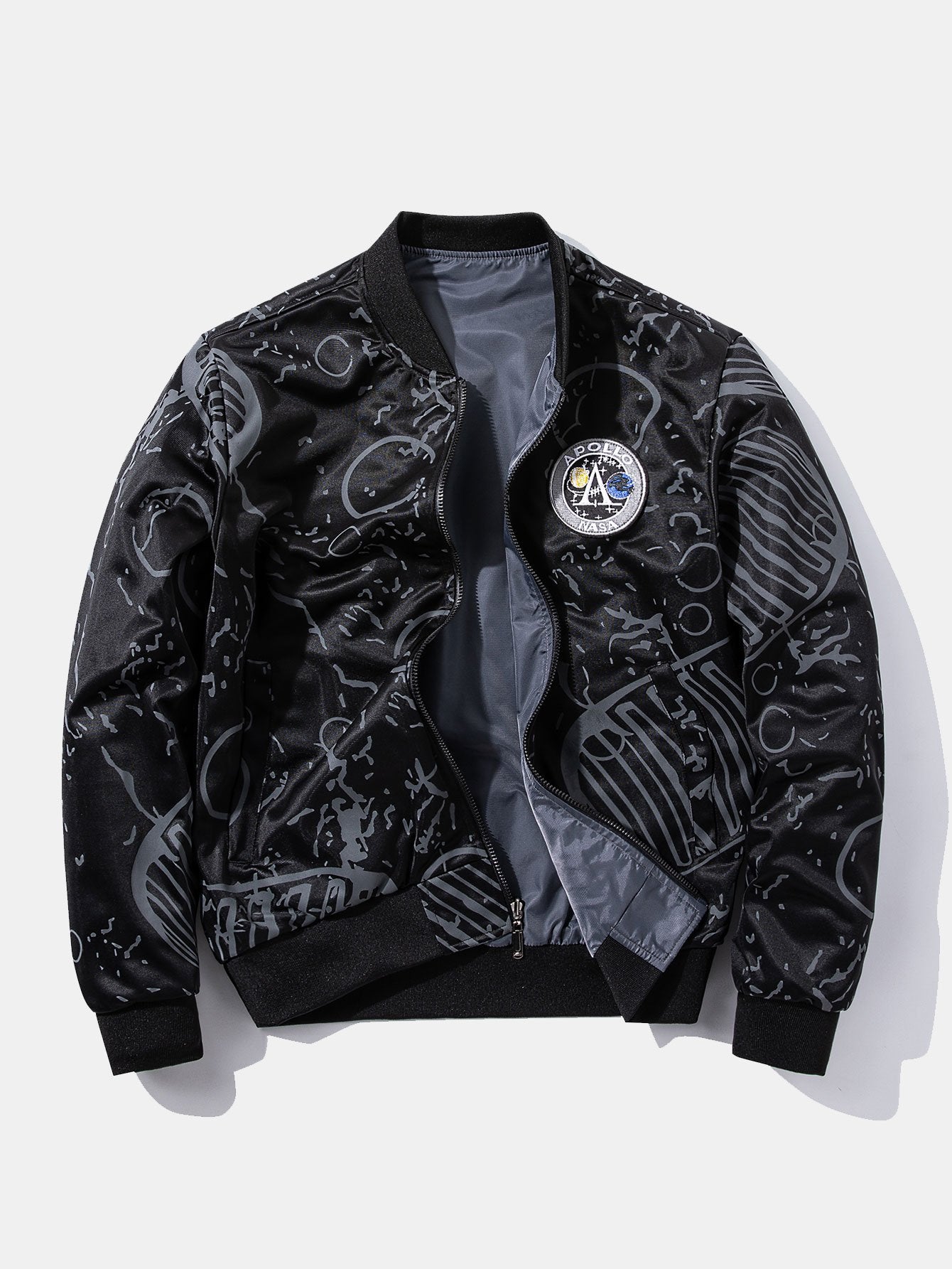 blouson aviateur réversible avec écusson brodé NASA