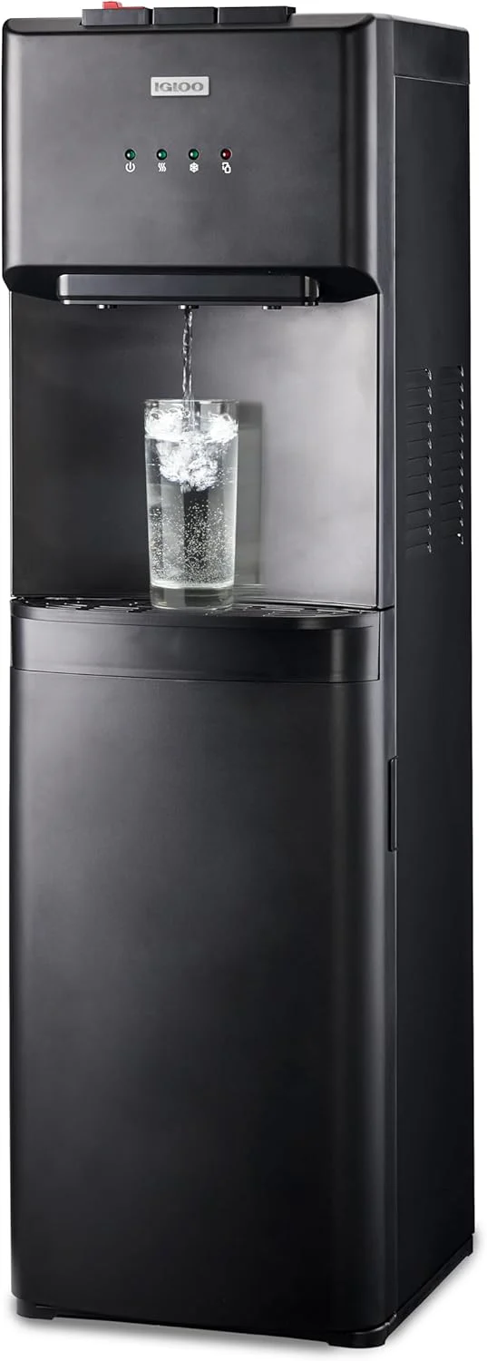 Fontaine à eau Igloo à chargement par le haut, distributeur d'eau chaude et froide, acier inoxydable noir