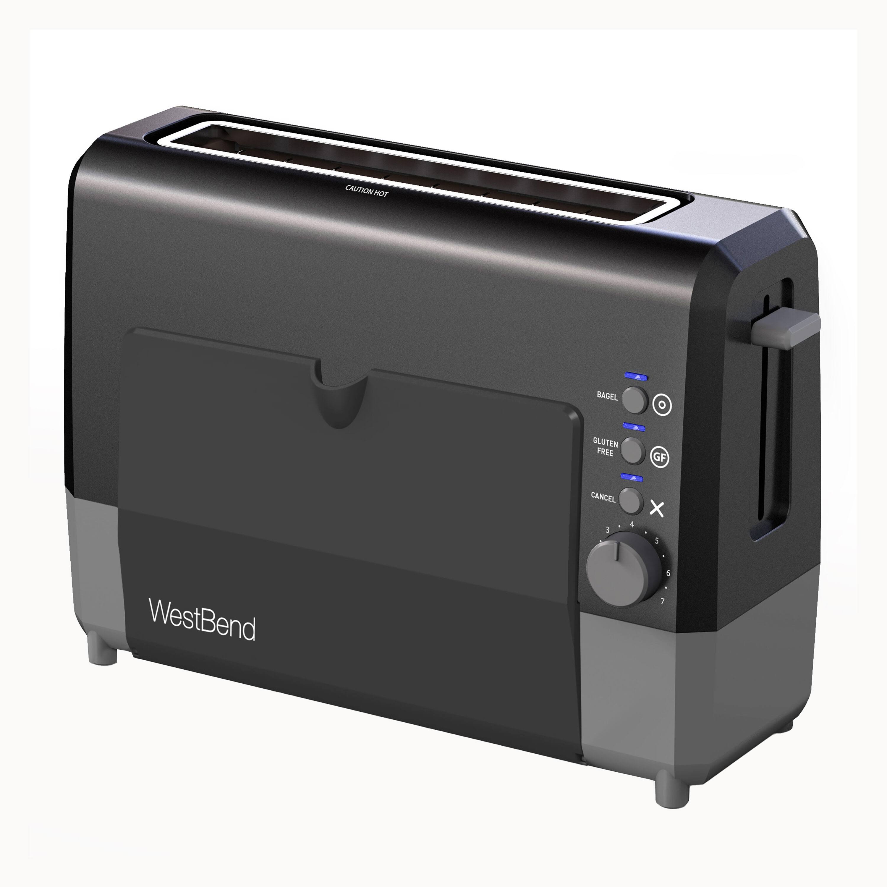 West Bend 77224 QuikServe Slide Through Wide-Slot Toaster with Cool