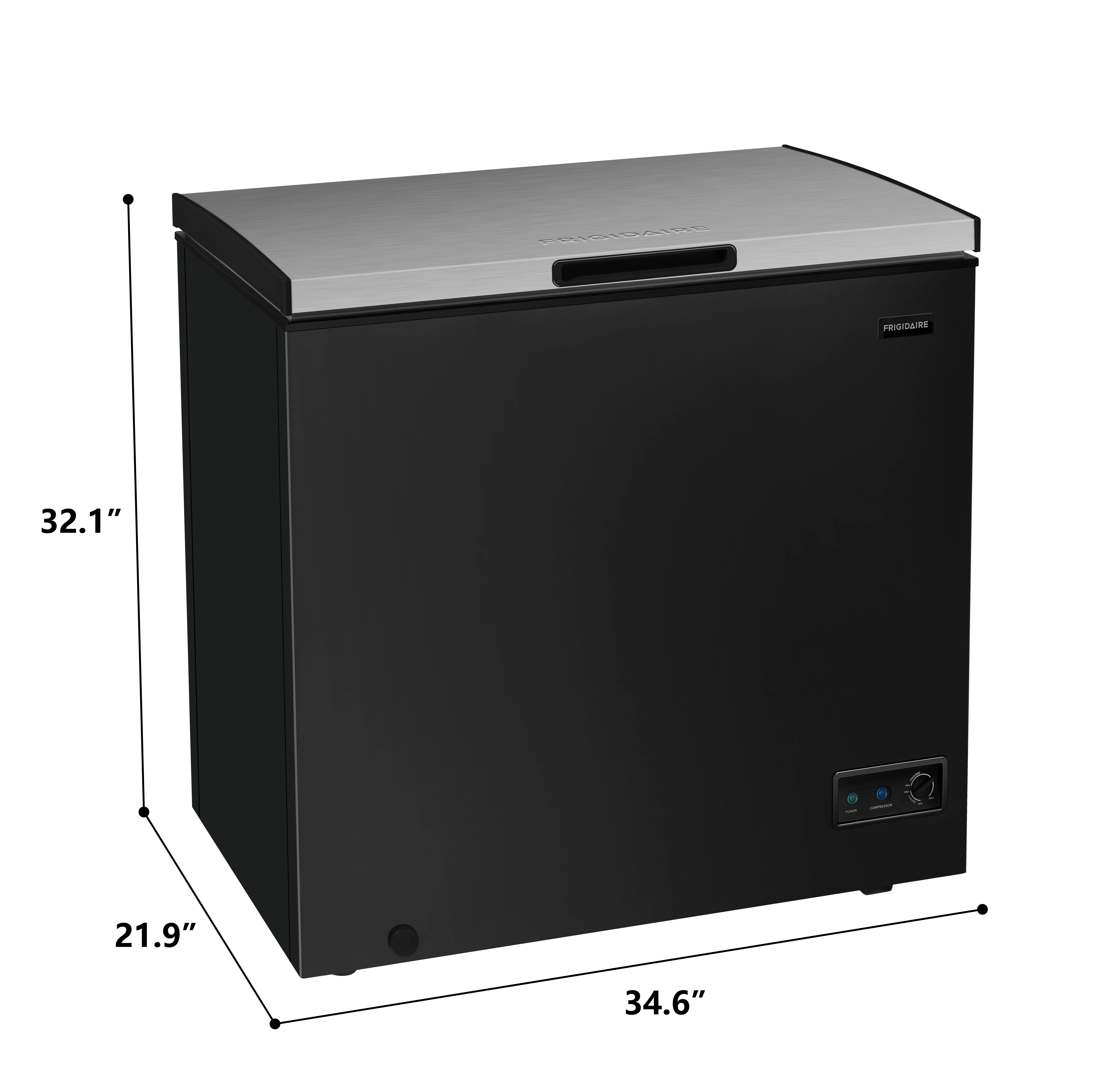 7.0 CU FT Chest Freezer, Garage Ready, Stainless Steel Lid, Black(Stainless Steel) - Image 3