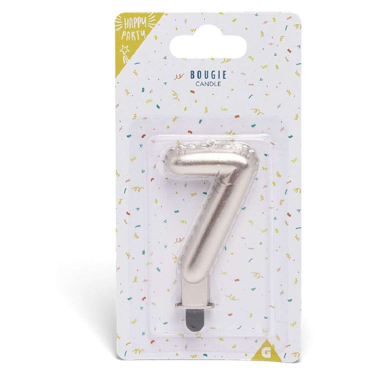 Bougie anniversaire chiffre 7 rose gold